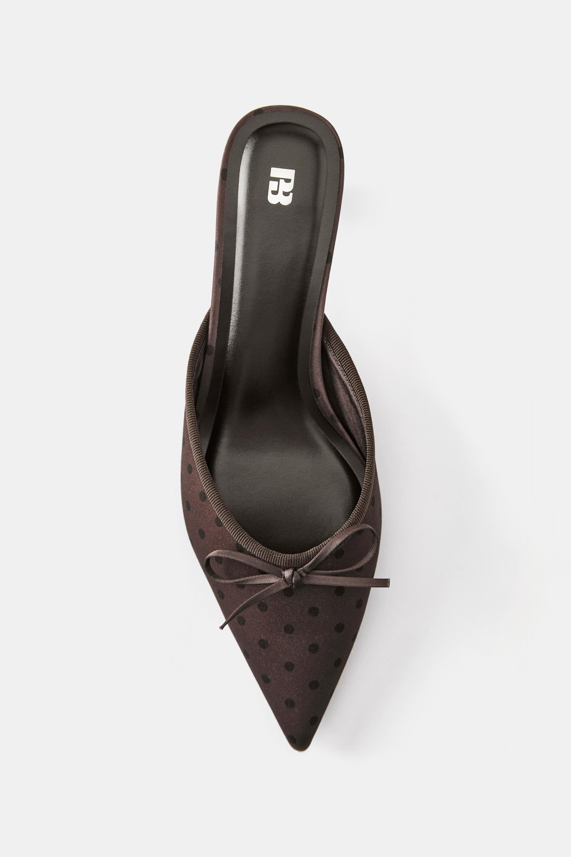 Polka dot mule heels — Brown