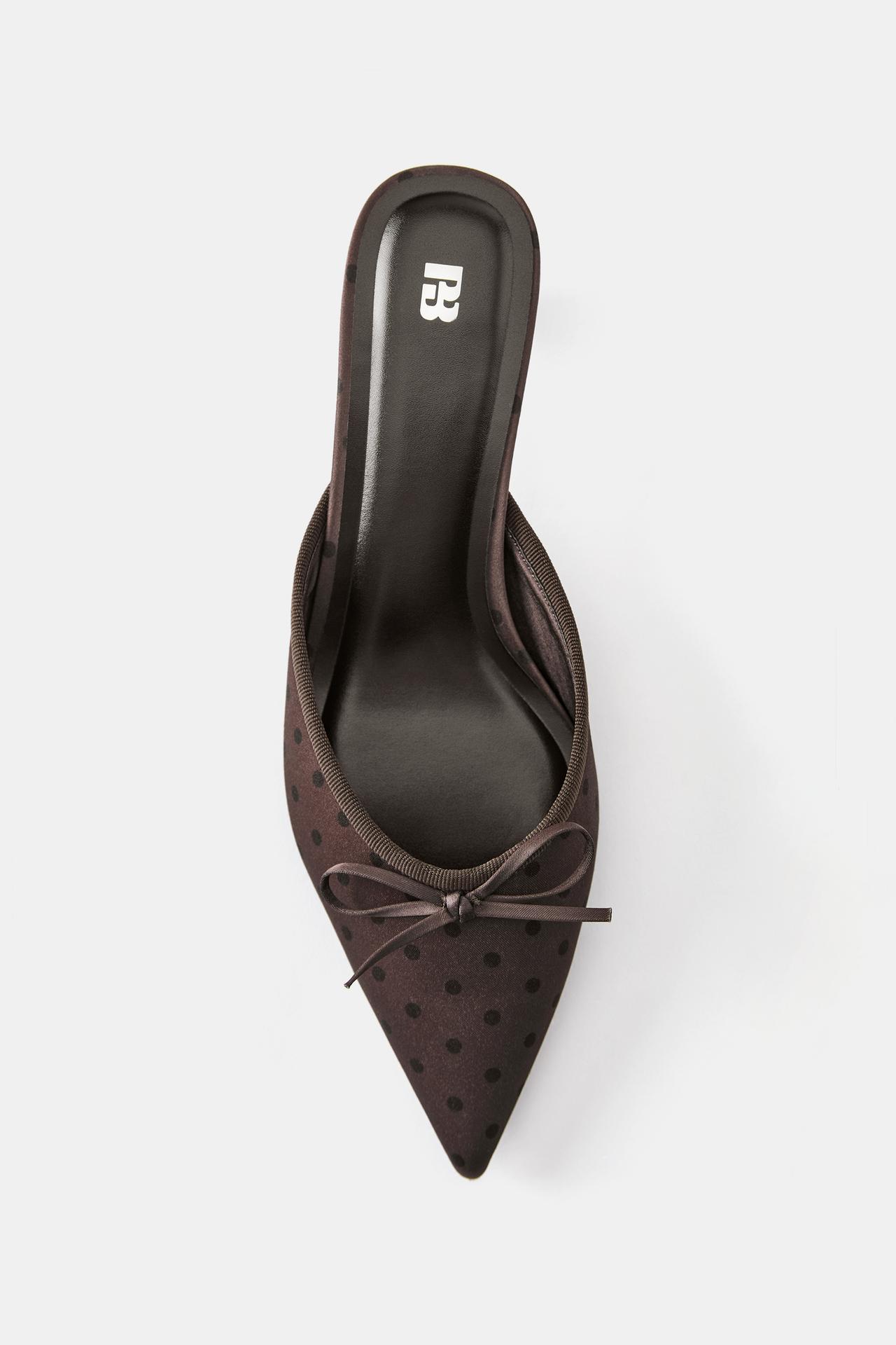Polka dot mule heels — Brown