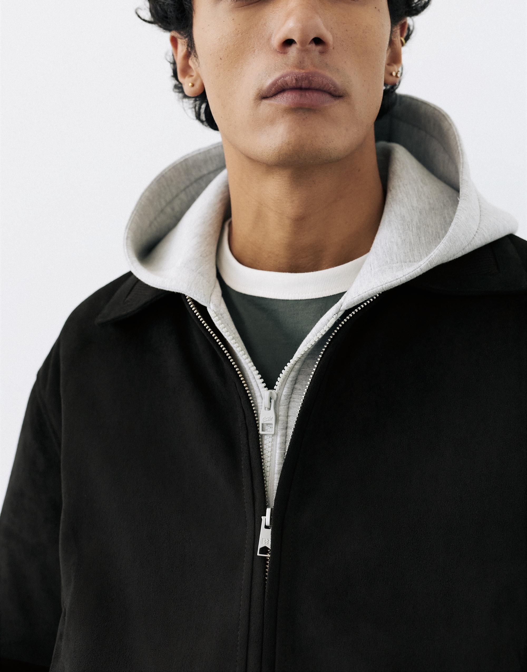 Faux suede jacket — Black