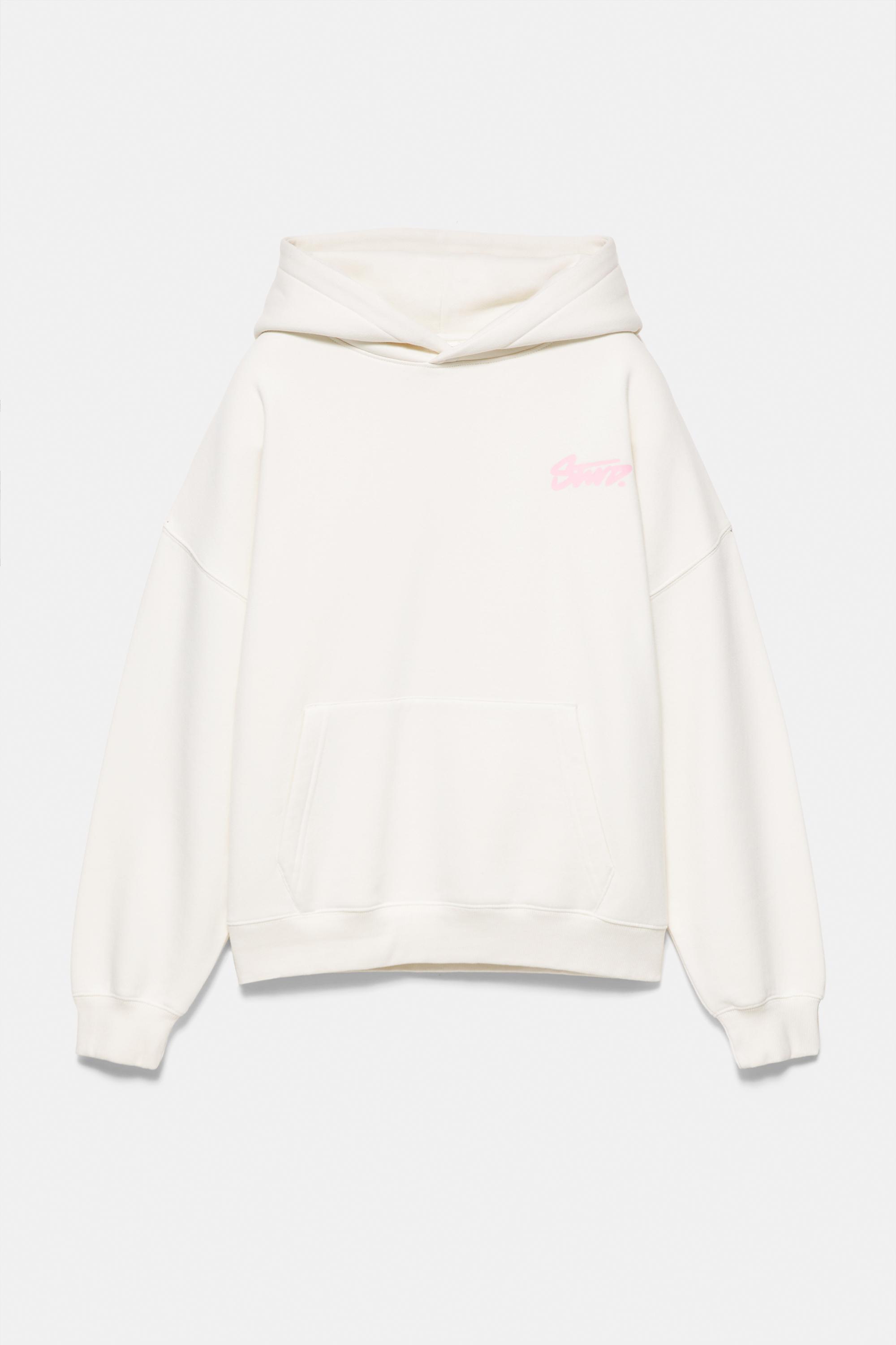 Pull&Bear Grafik baskılı oversize kapüşonlu sweatshirt görsel 5