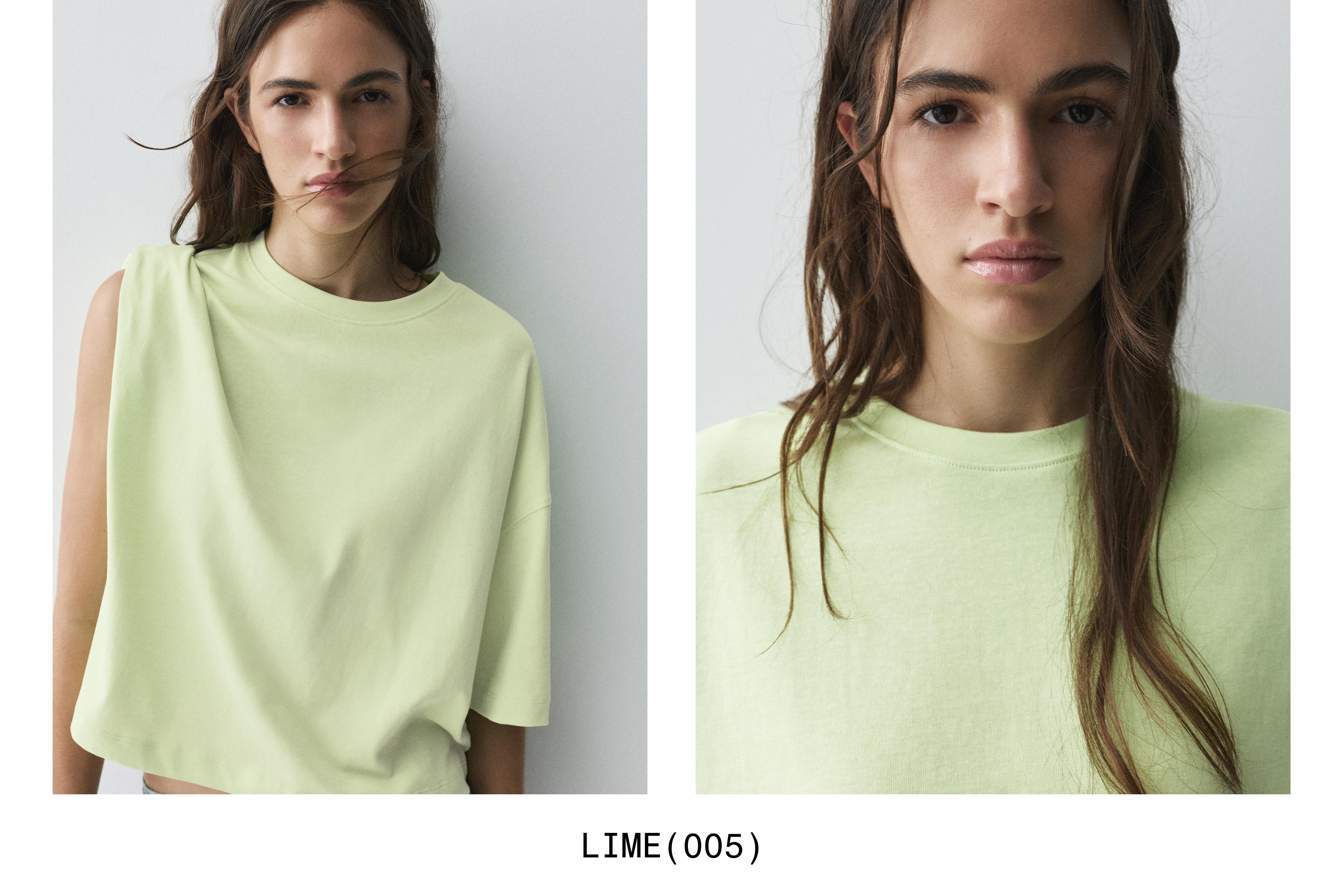 Boxy fit short sleeve T-shirt — Lime