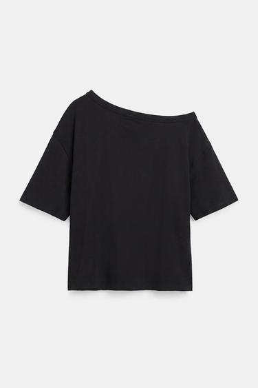 Asymmetric short sleeve T-shirt — Black 6