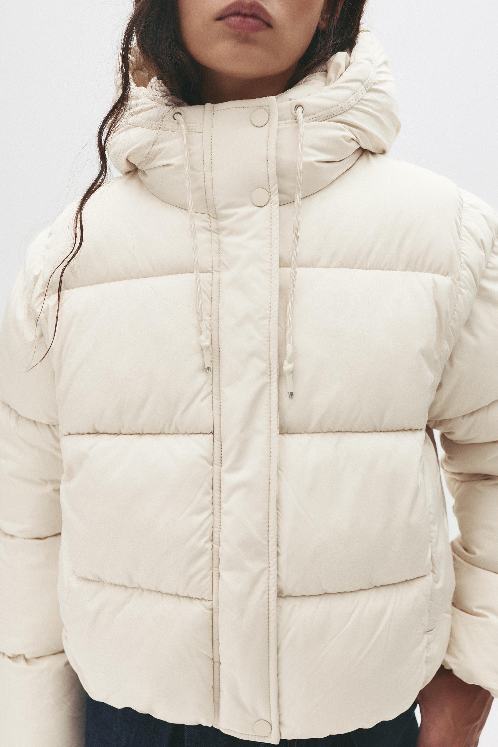 Hooded Padded Jacket — Ecru