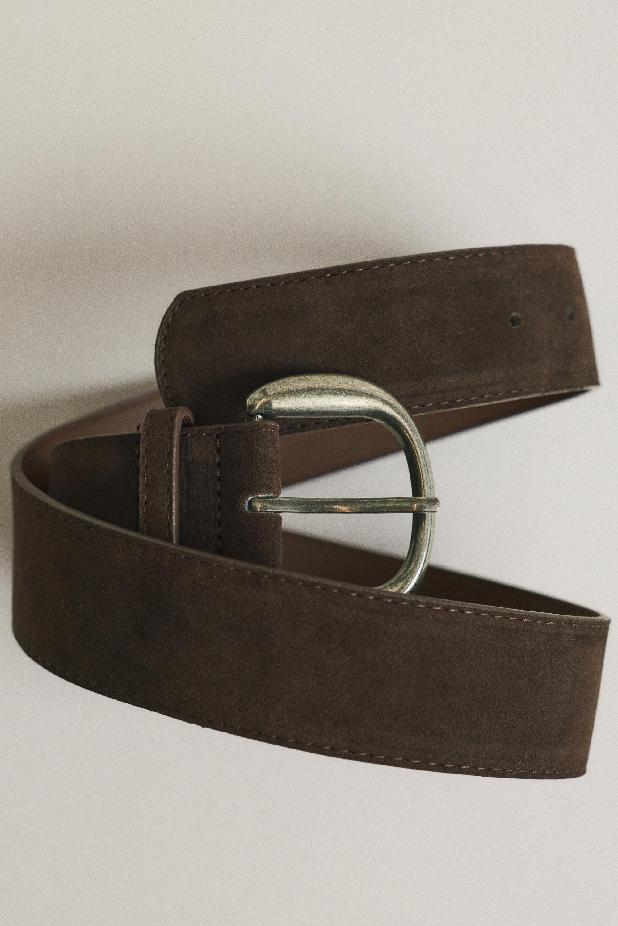 Faux suede belt — Brown