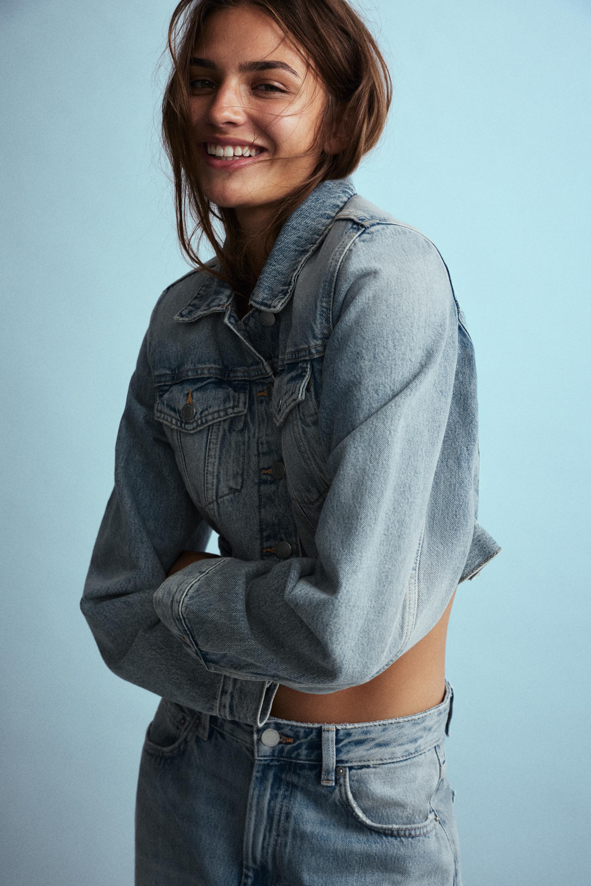 Pull&Bear Crop denim ceket görsel 7