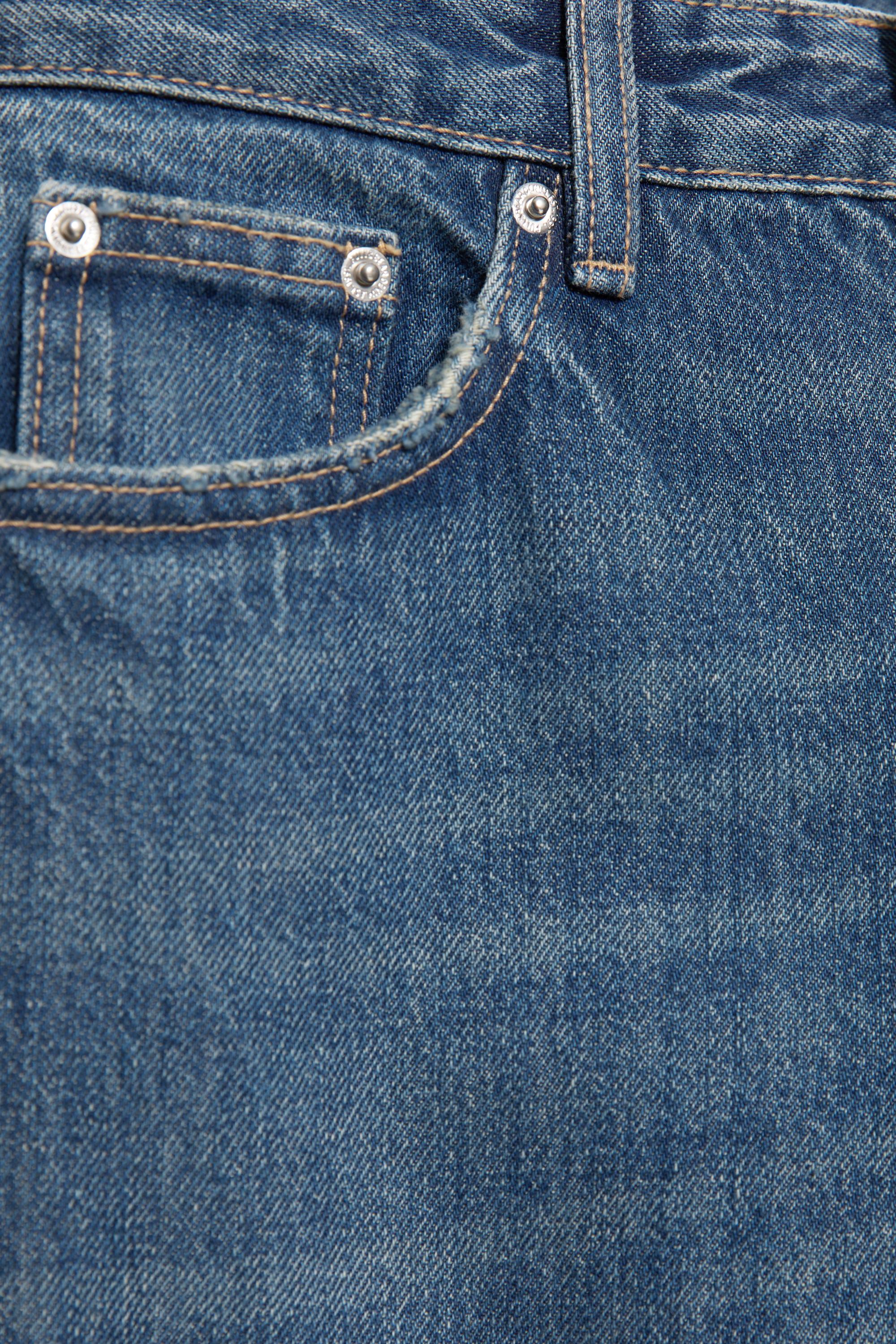 Mid-waist straight-leg jeans — Dark blue