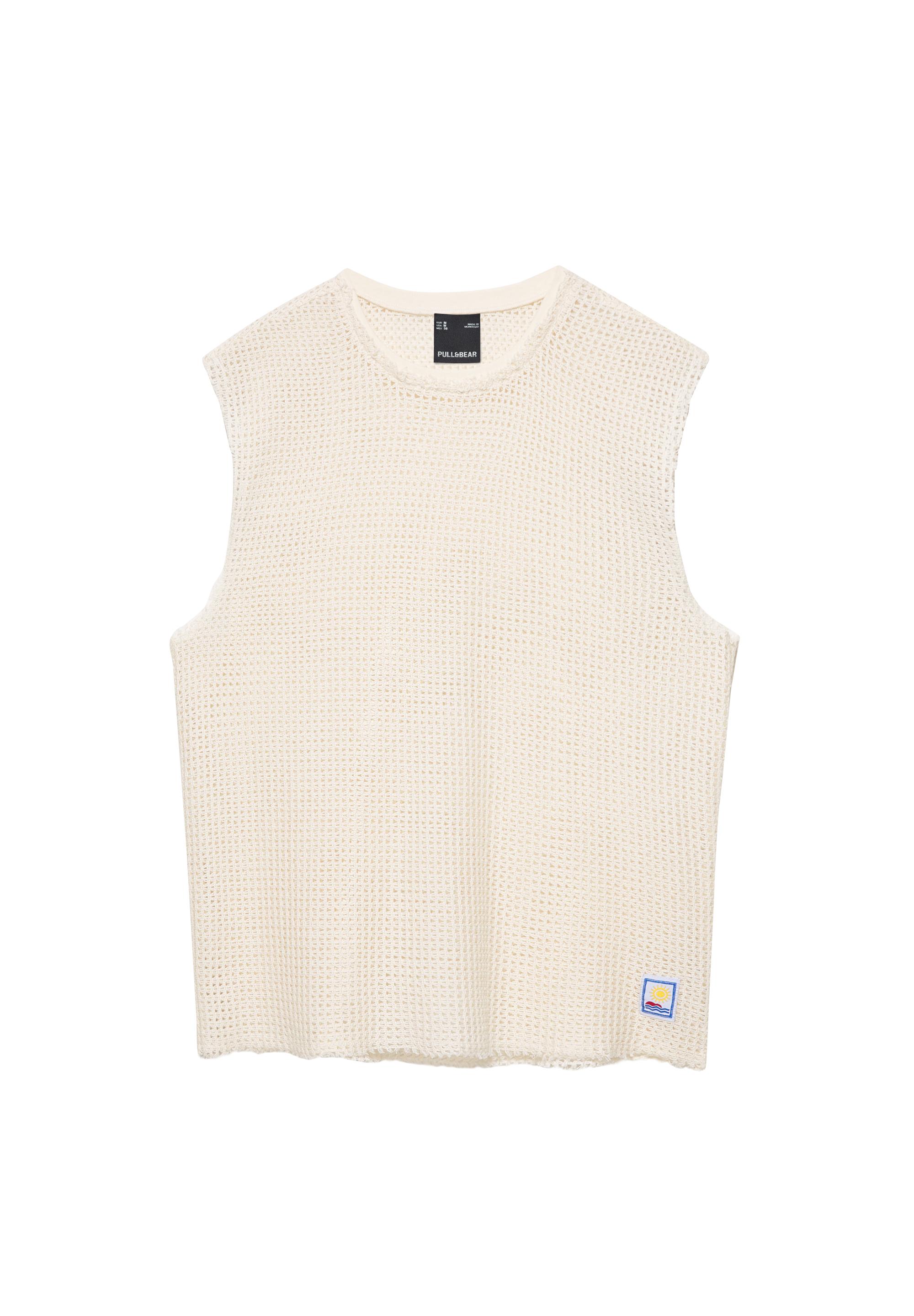 Mesh strappy top — Off white