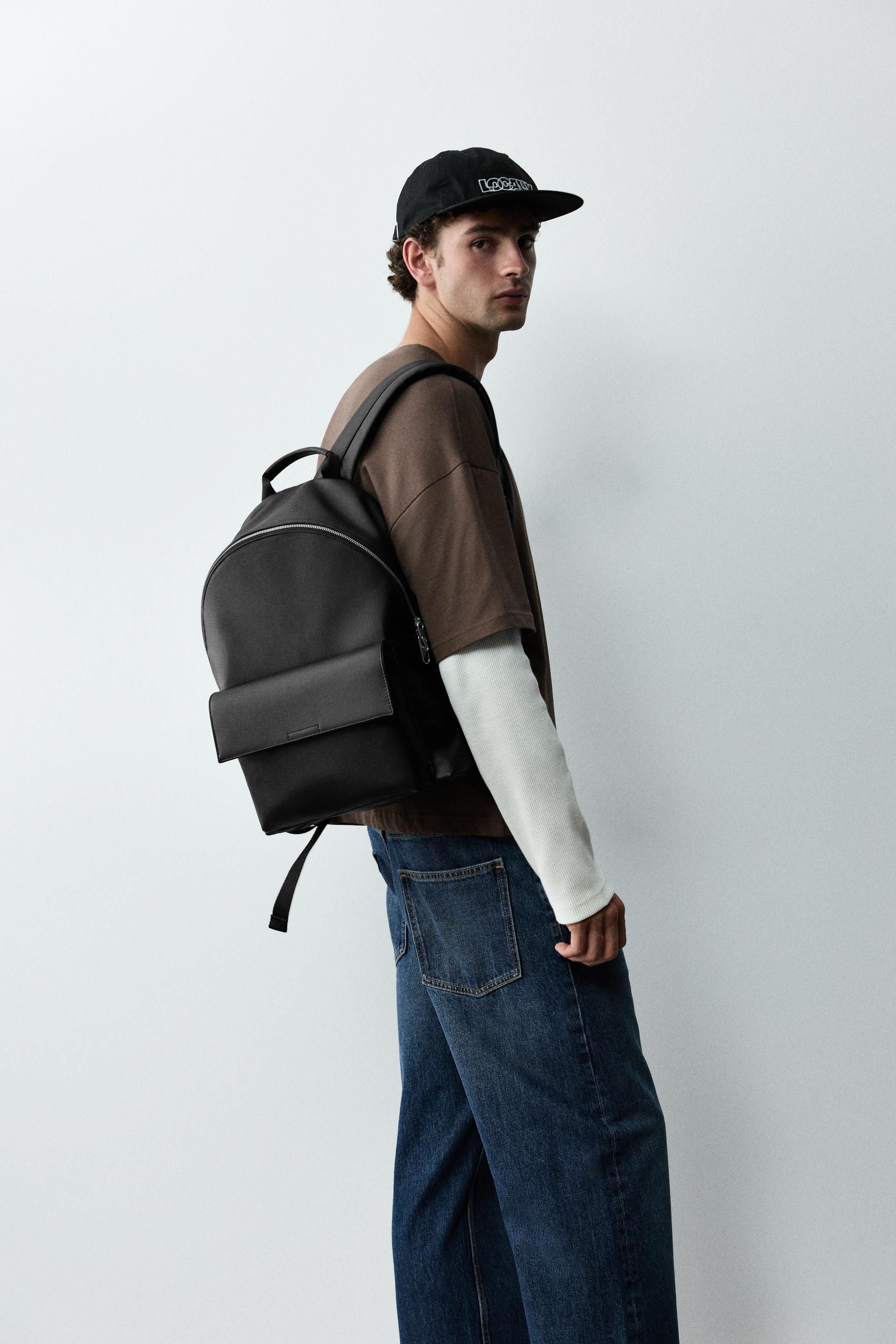 Casual flap backpack — Black