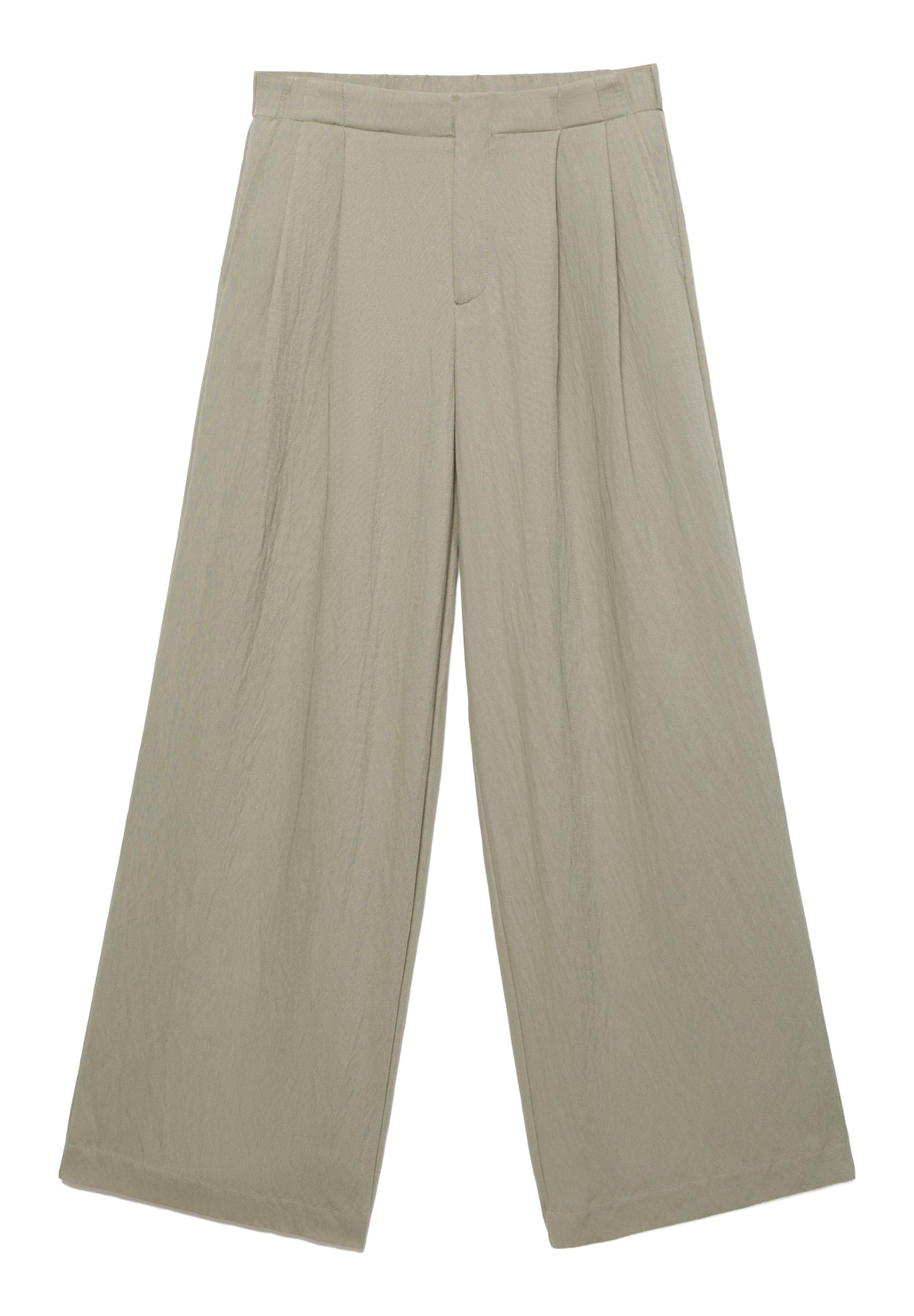 Düğmeli ve fermuarlı, kemer tokalı, önü pensli, elastik belli, tailored fit pantolon. - Görsel 31