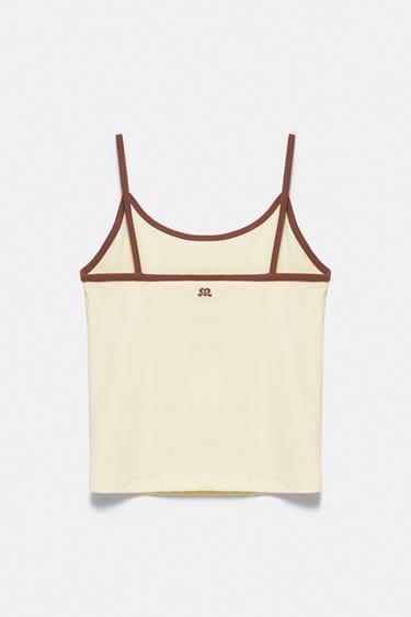 Hibiscus flower strappy top — Yellow 7