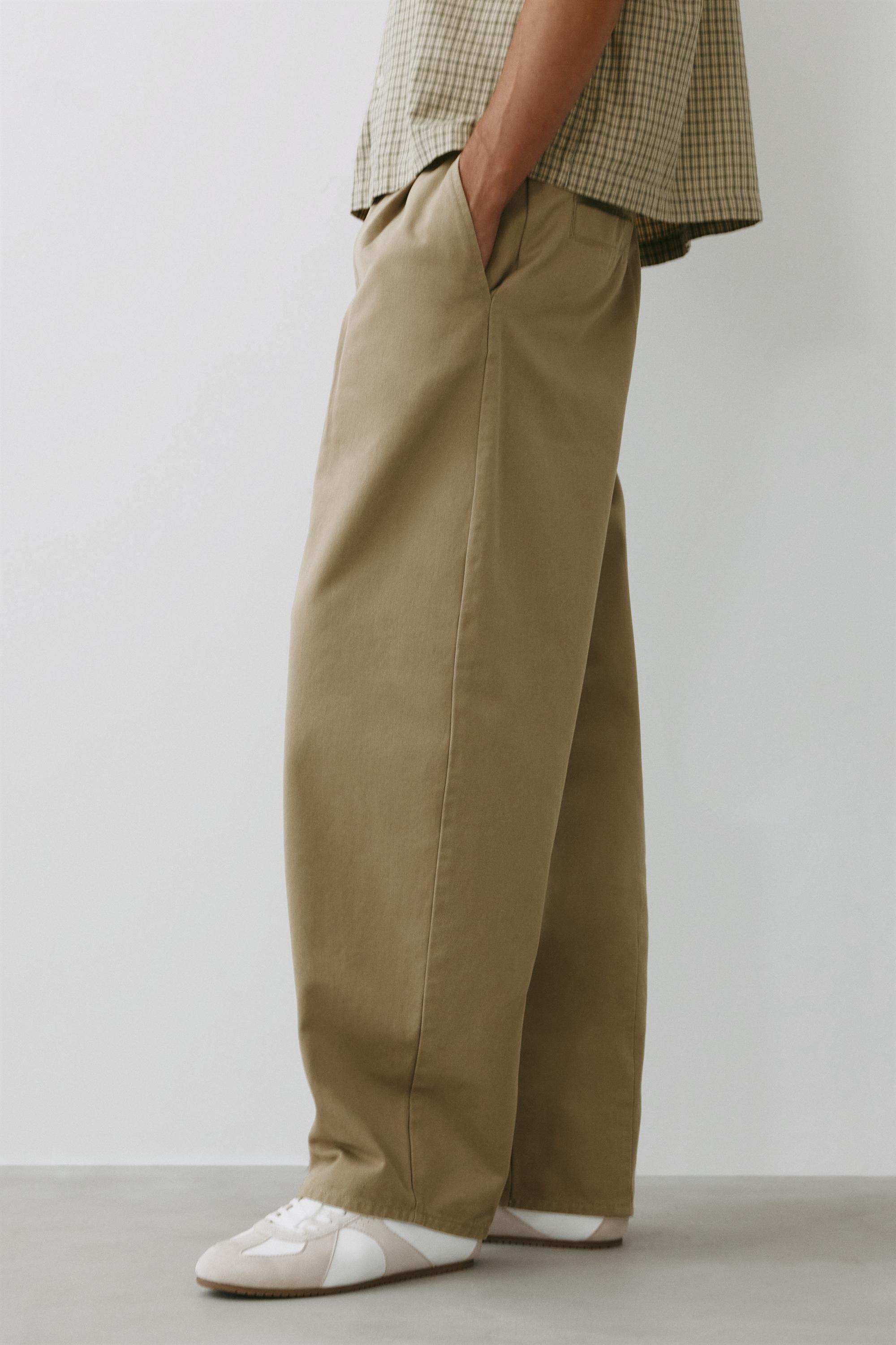 Baggy darted chinos — Beige