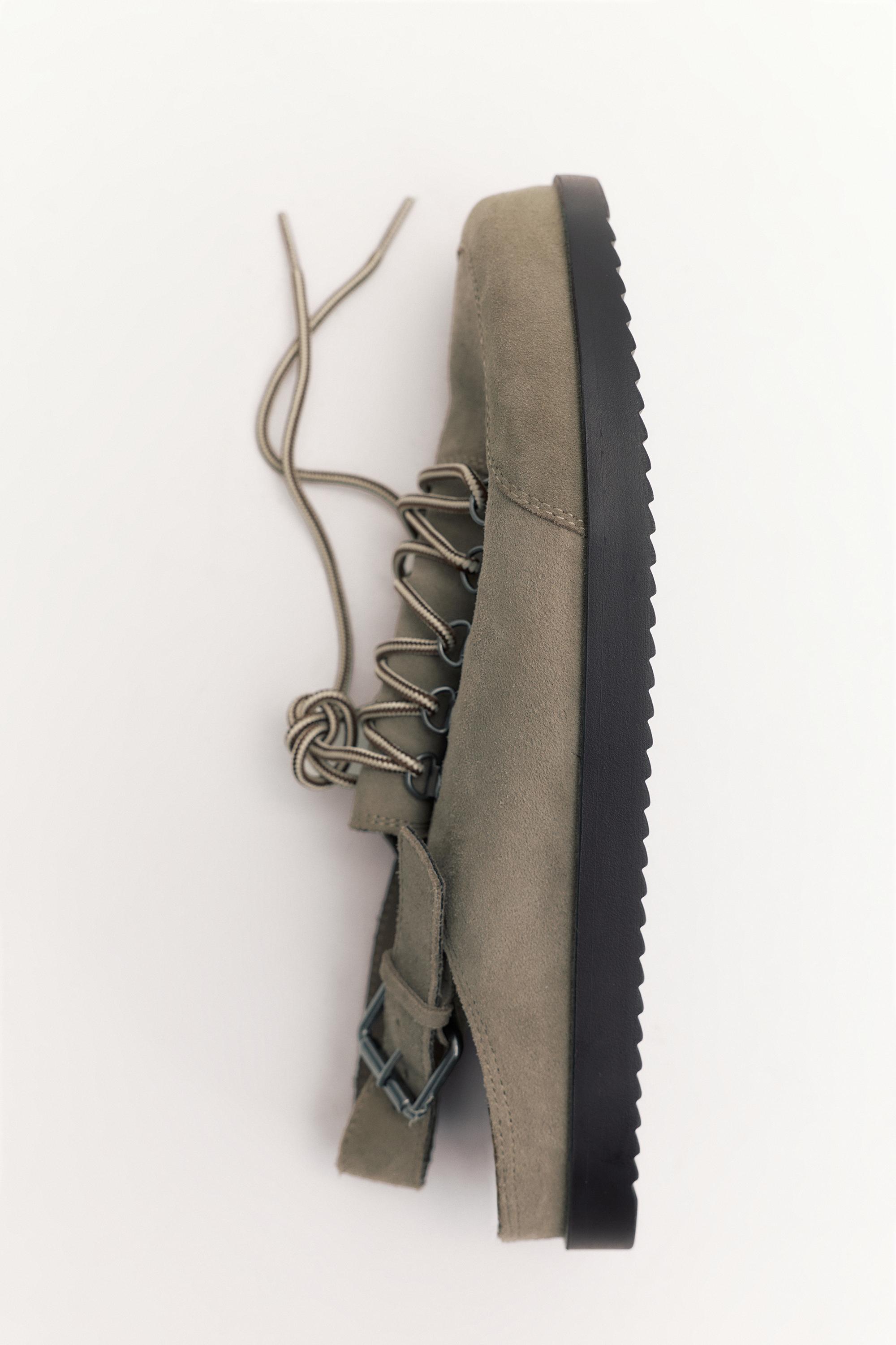 Lace-up leather clogs STWD — Taupe
