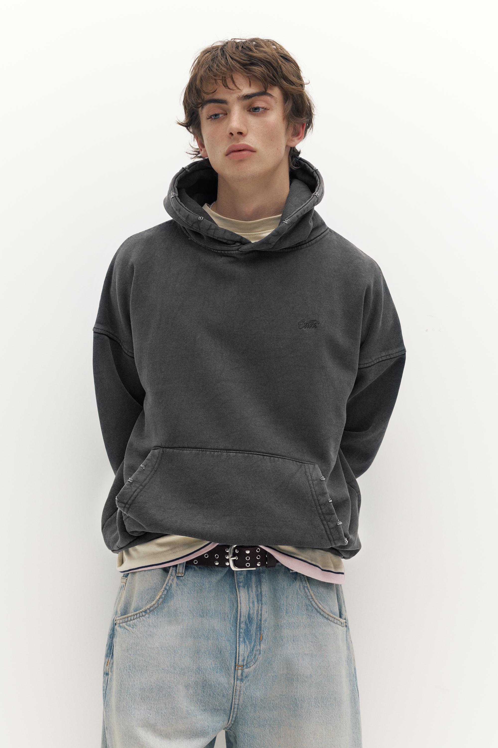 STWD Yıkanmış Kapüşonlu Sweatshirt - Görsel 8