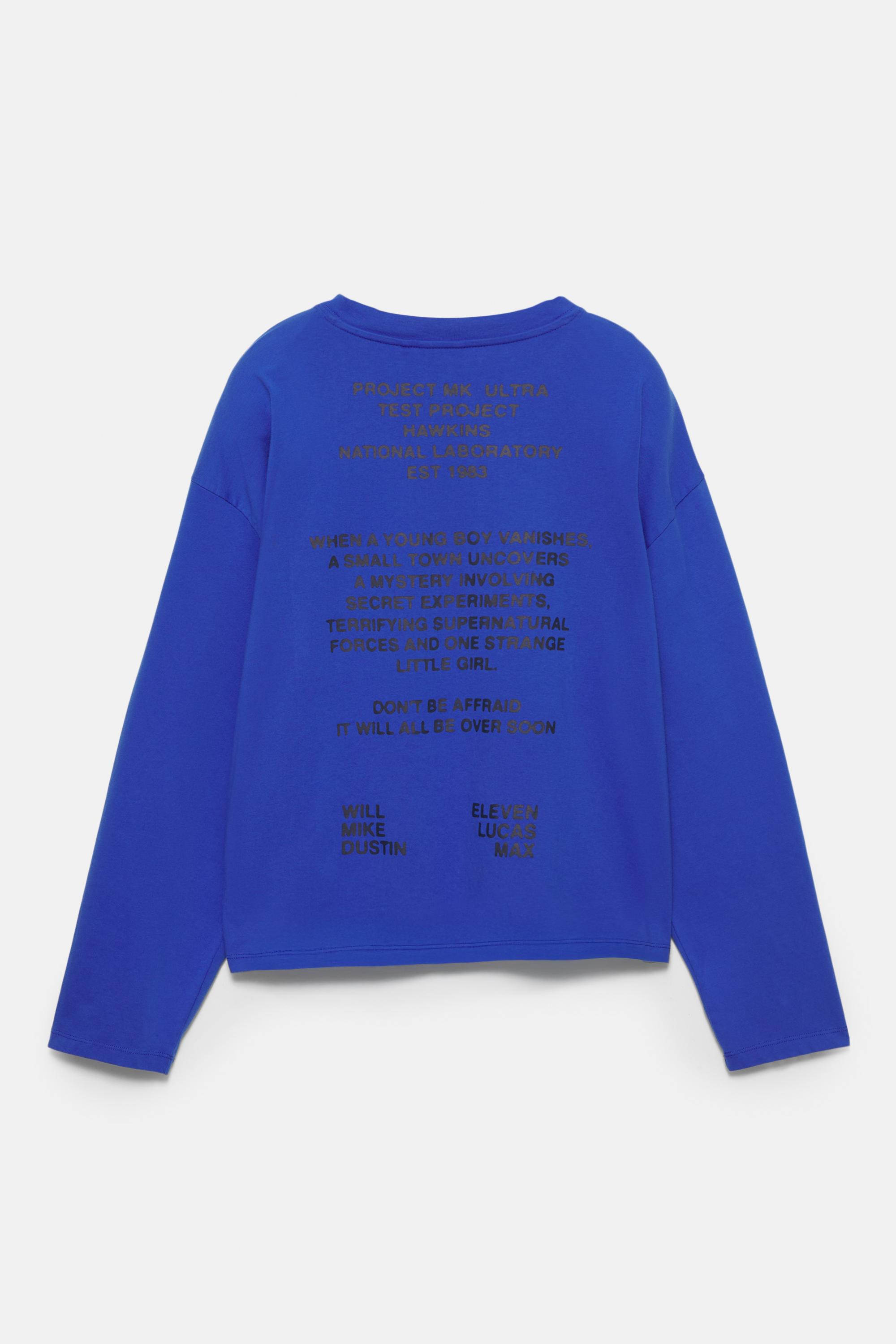 Mavi Stranger Things tişört - Görsel 2