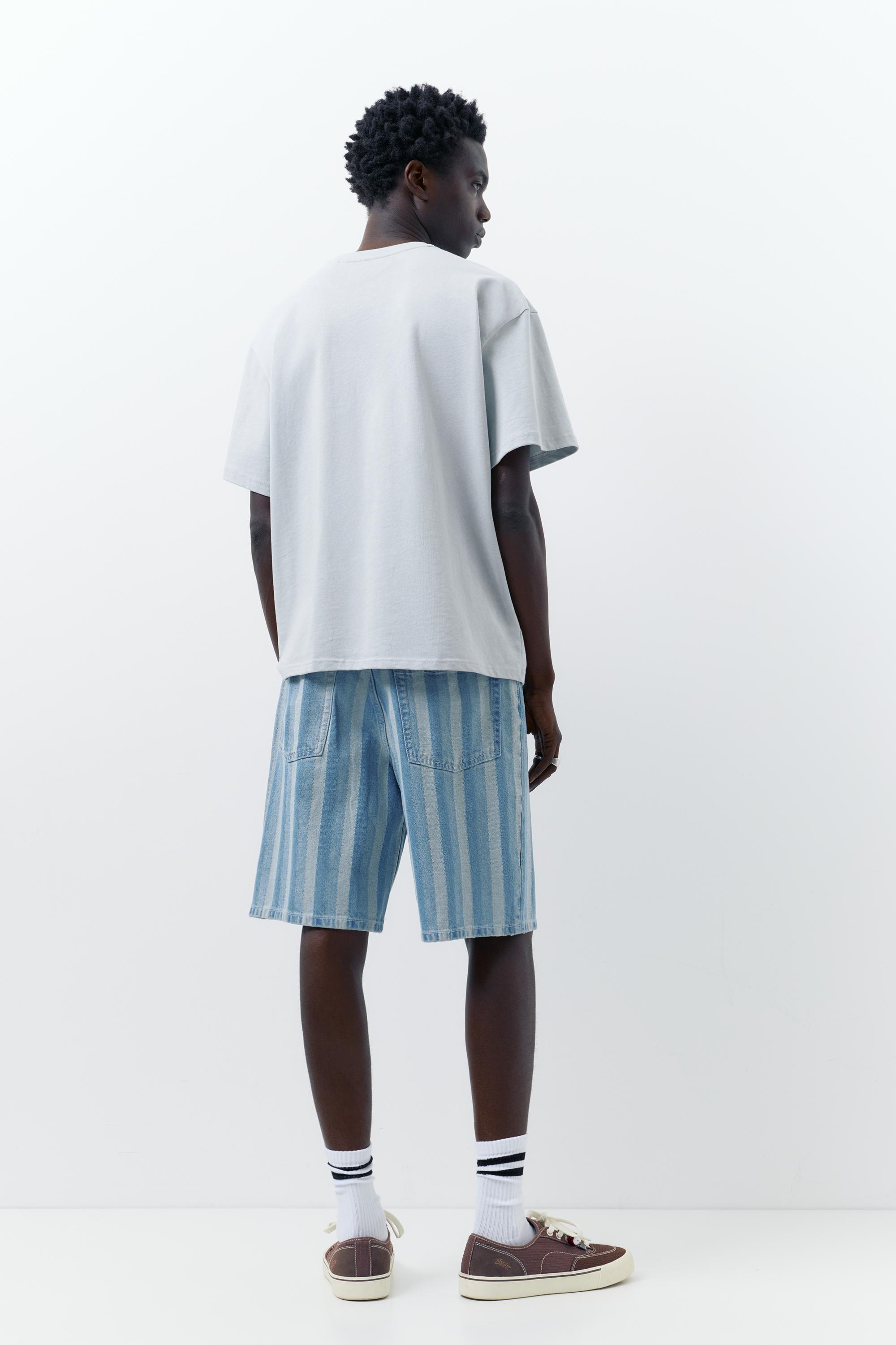 Baggy denim bermuda - Görsel 11