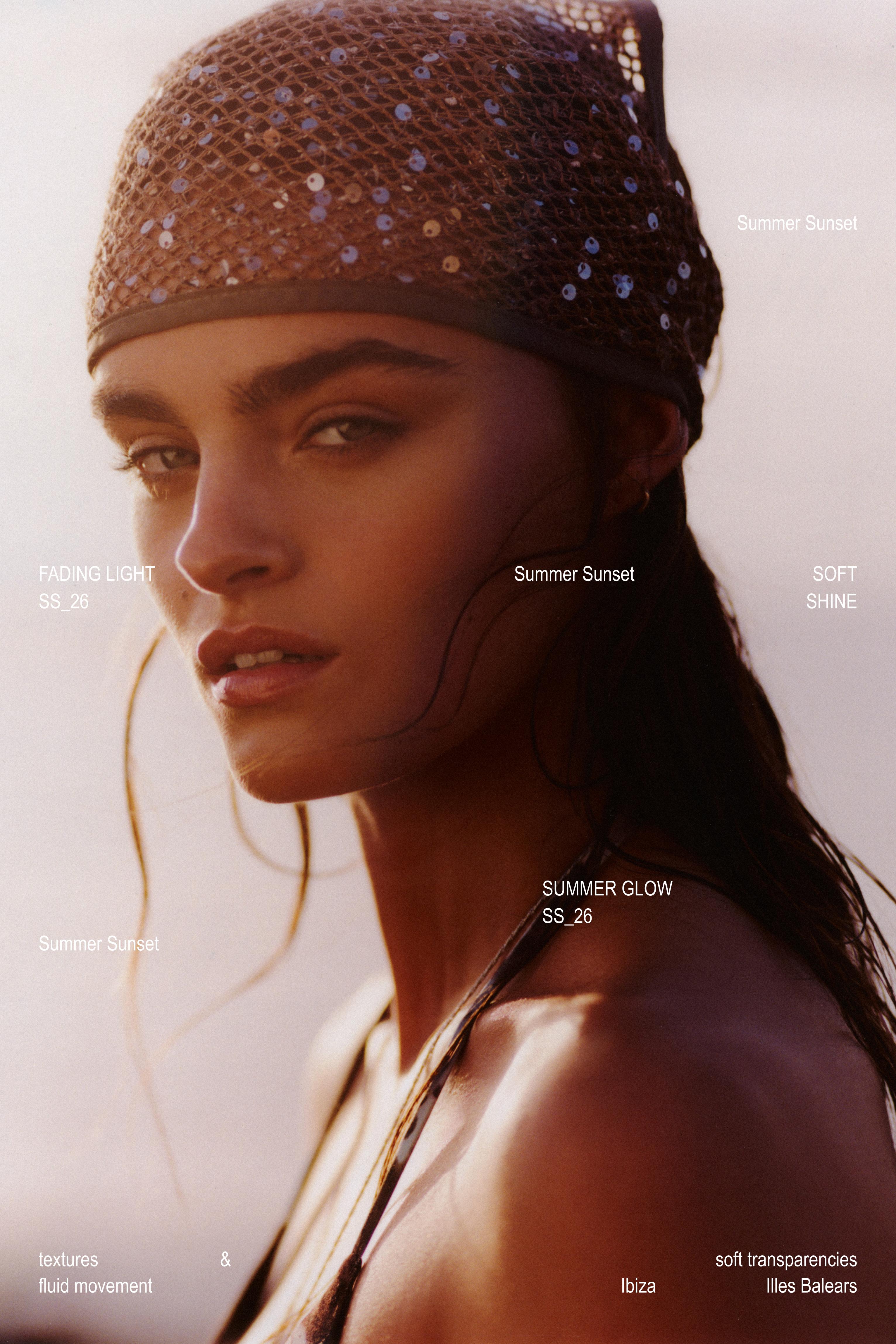 Sequin mesh bandana — Brown