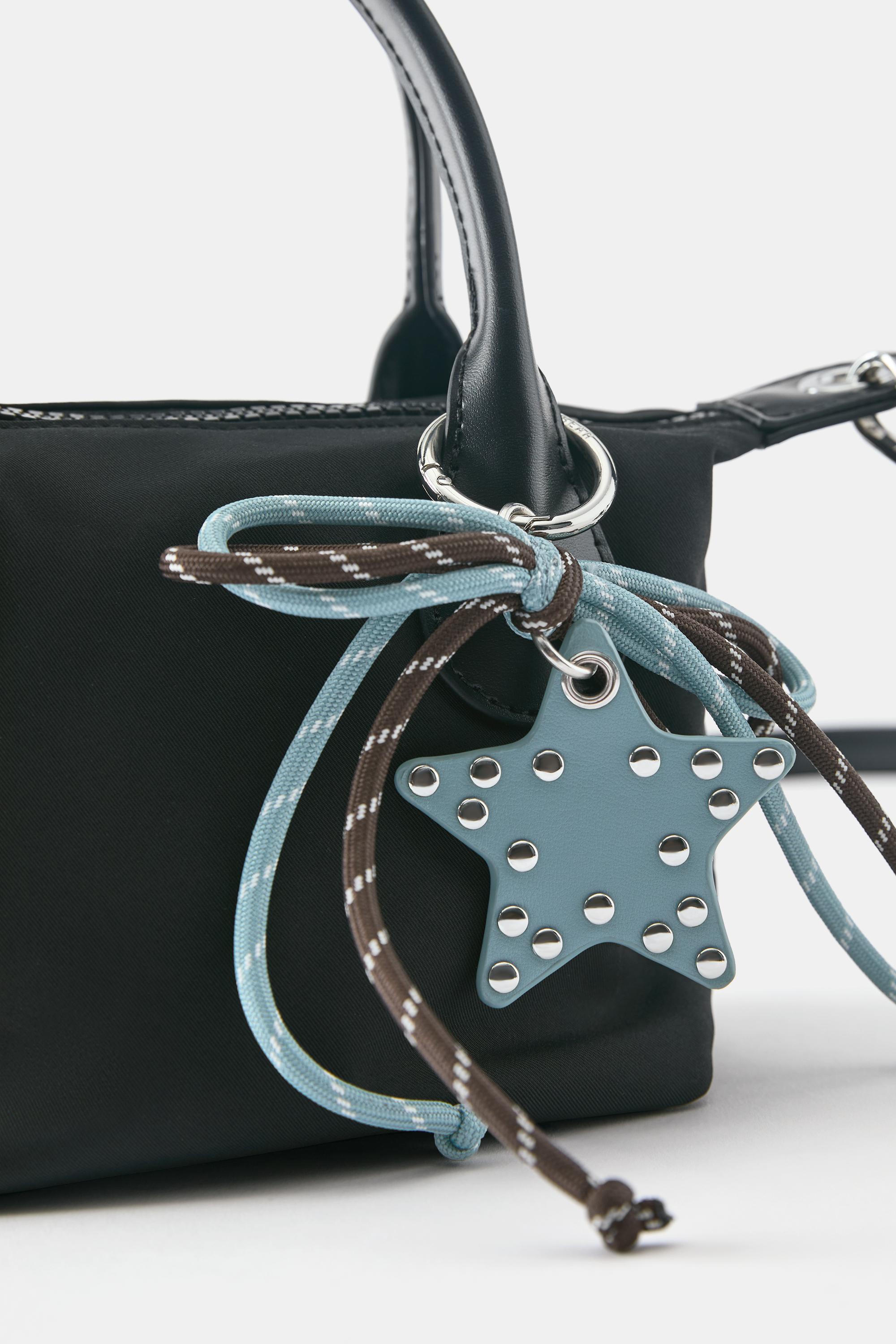 Embellished nylon crossbody bag — Black