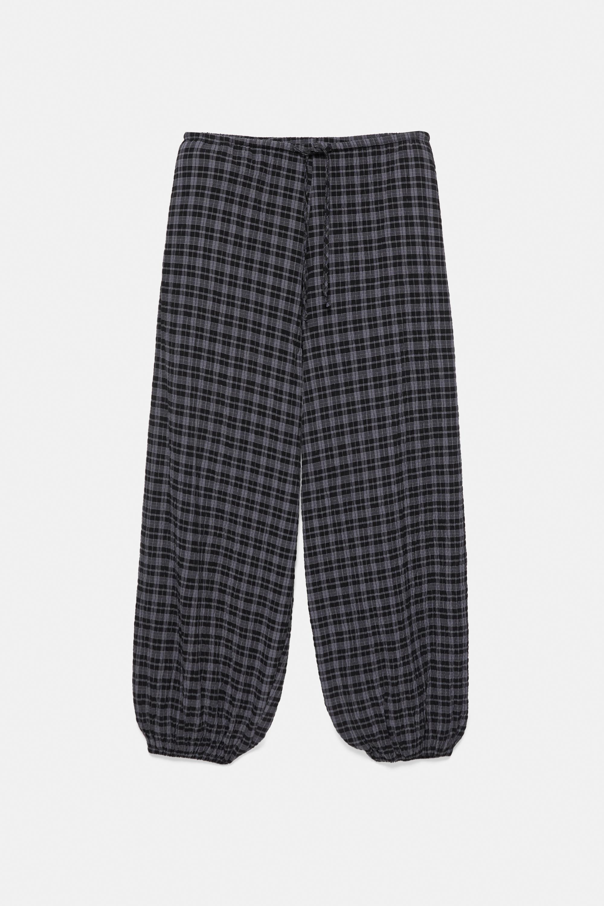 Check sarouel trousers — Anthracite grey