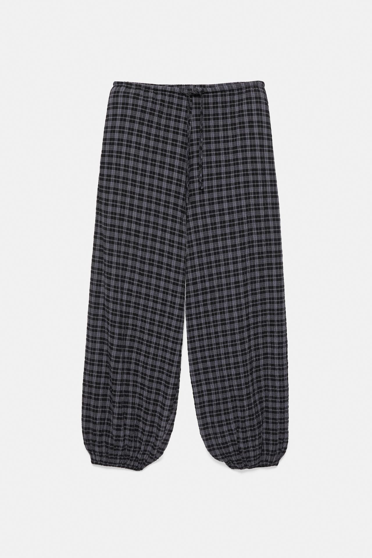 Check sarouel trousers — Anthracite grey