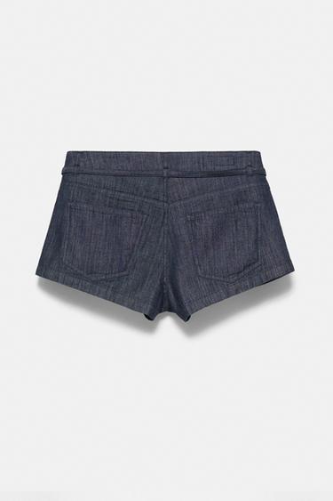 Denim shorts with belt — Navy 7