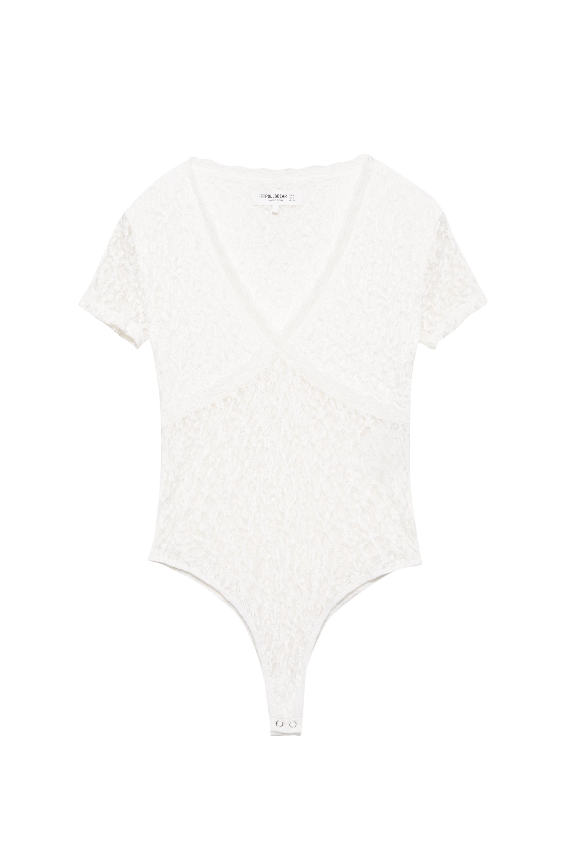 Kısa kollu dantel body - Görsel 33