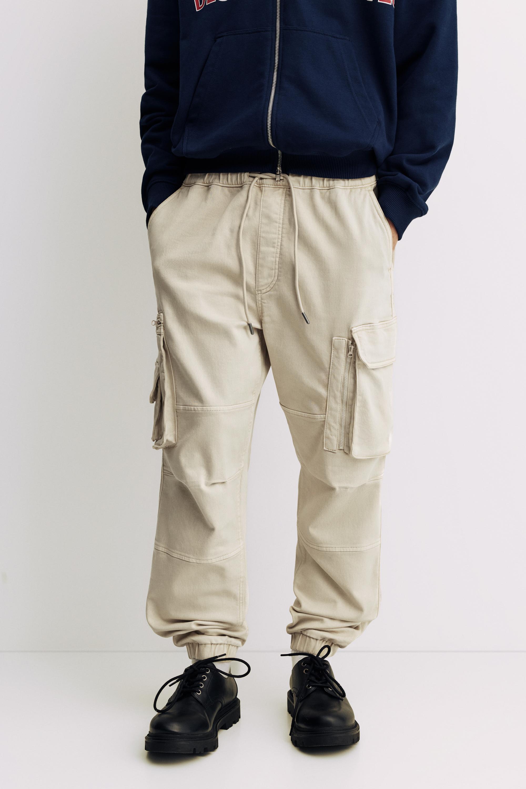 Multi-pocket comfort jogger trousers — Beige