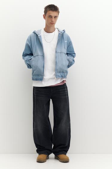 STWD hooded zip-up denim jacket — Medium blue 5
