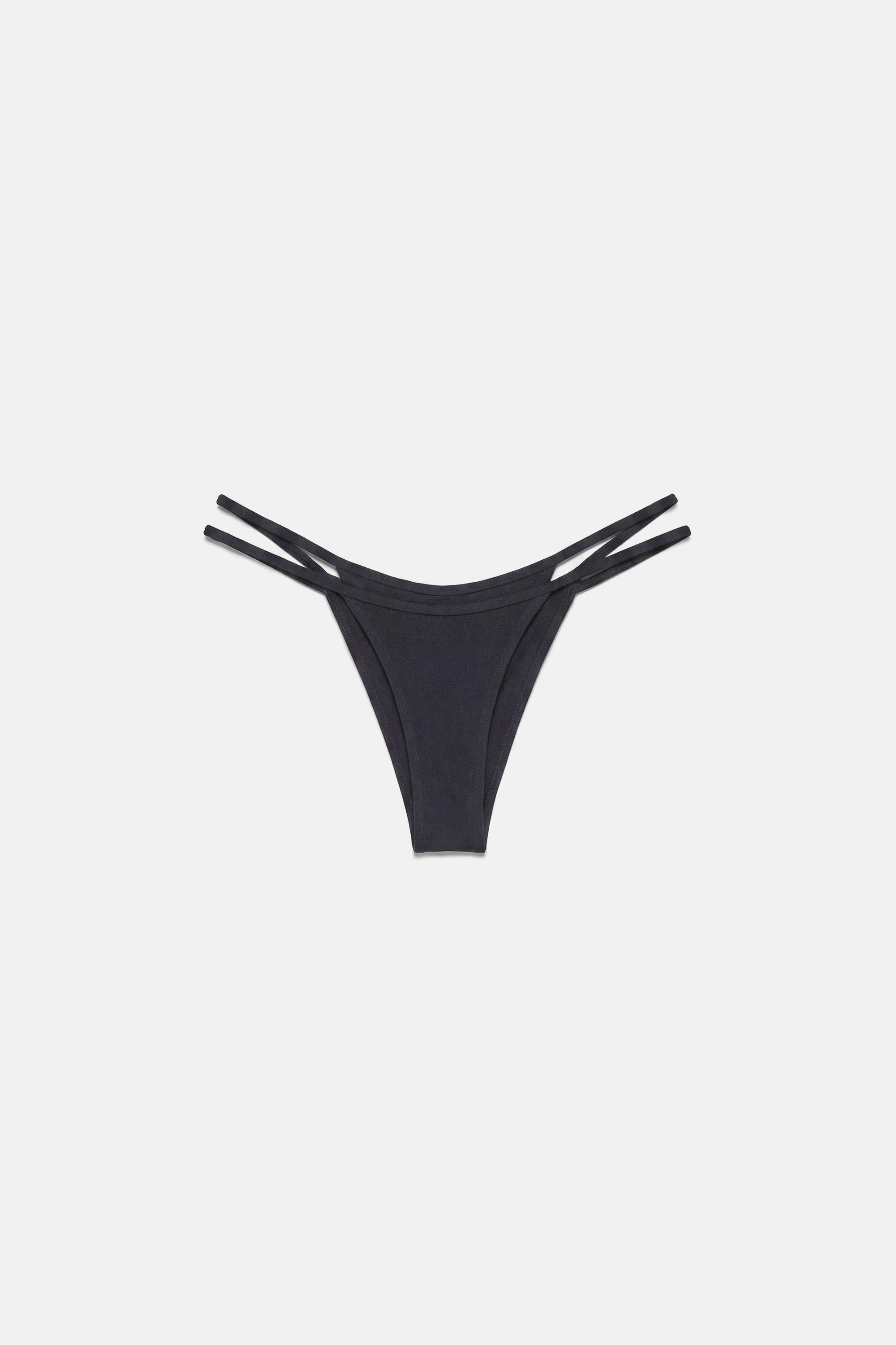 Double-effect bikini bottoms — Black