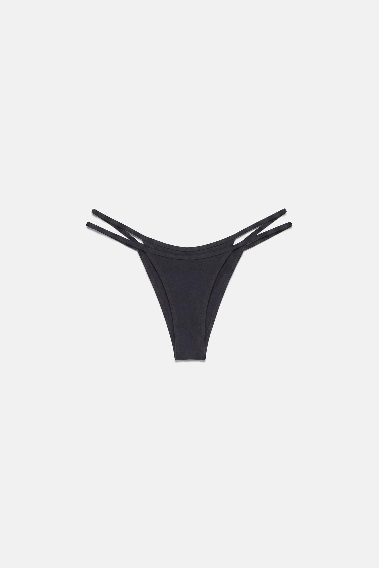 Double-effect bikini bottoms — Black