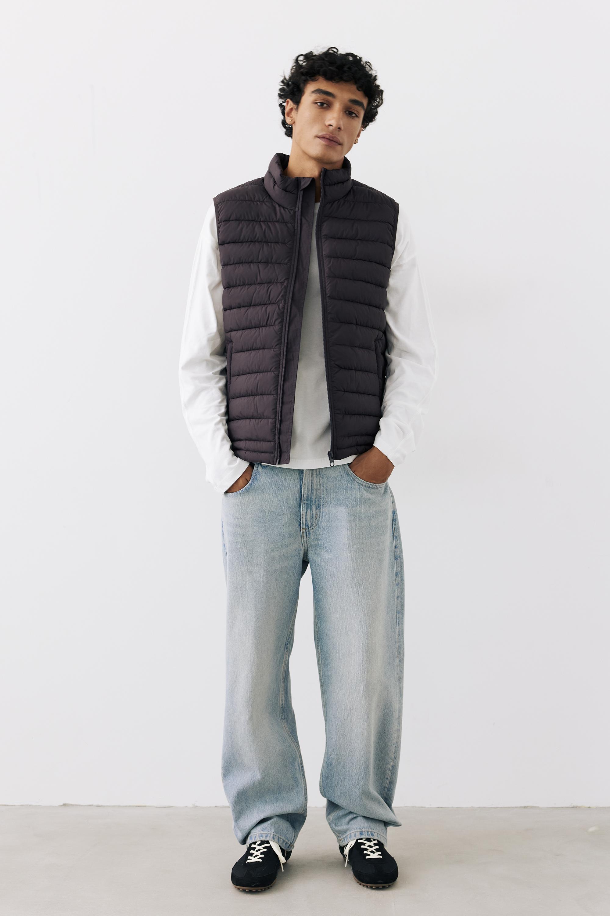 Quilted gilet — Dark brown
