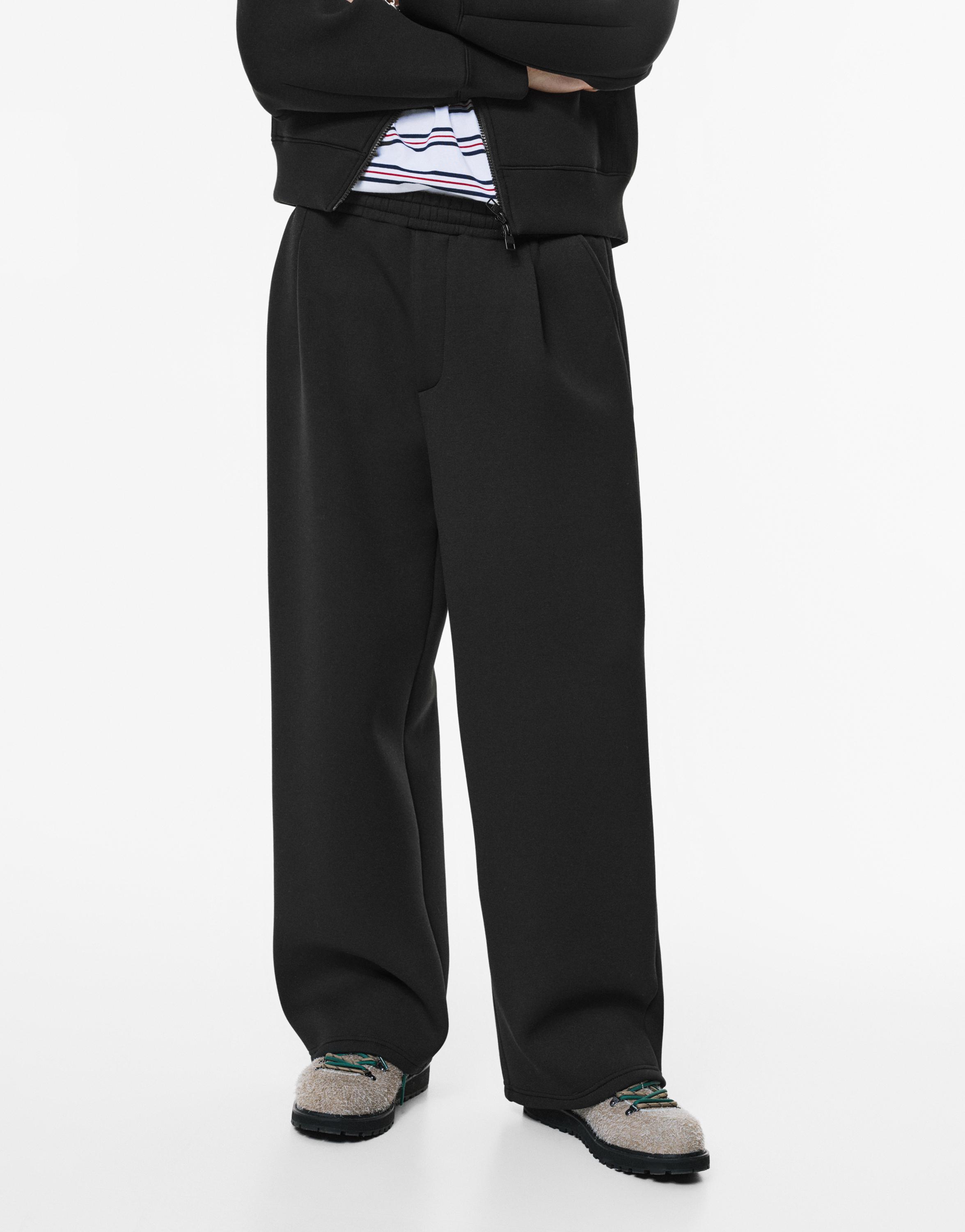 Balloon fit tracksuit bottoms — Black