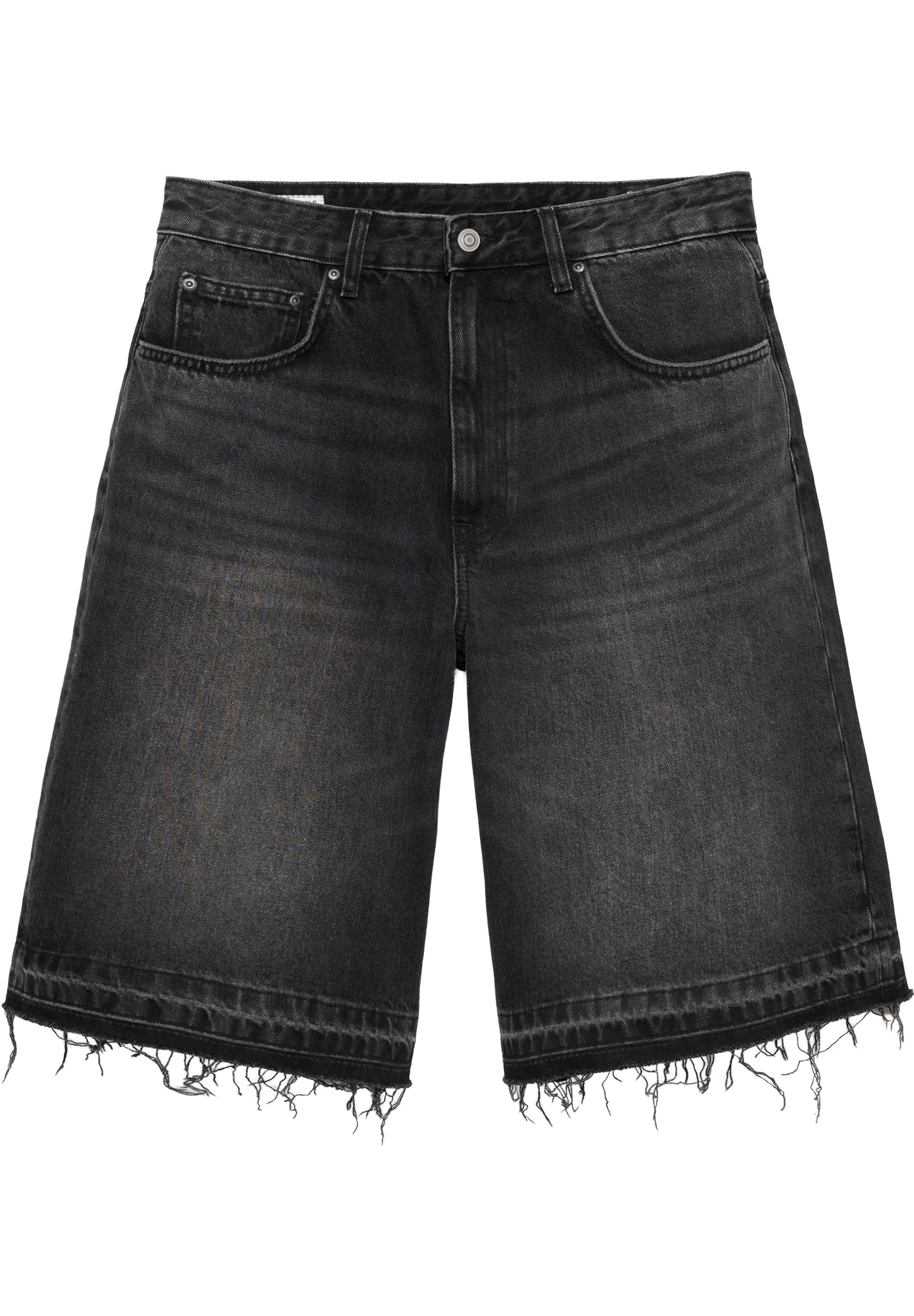 Frayed hem skater Bermuda shorts — Faded black (alternate view)