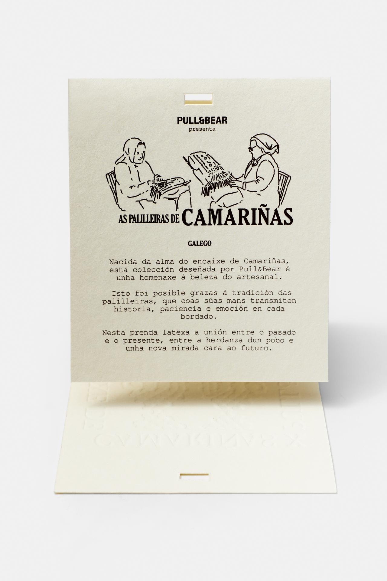 100% linen Encaixe de Camariñas x Pull&Bear trousers — Off white