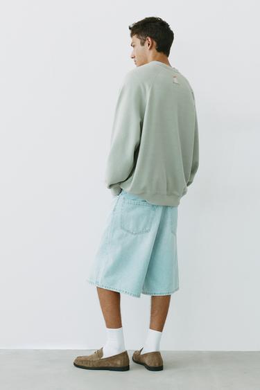 Washed effect raglan sweatshirt — Pale mint green 3