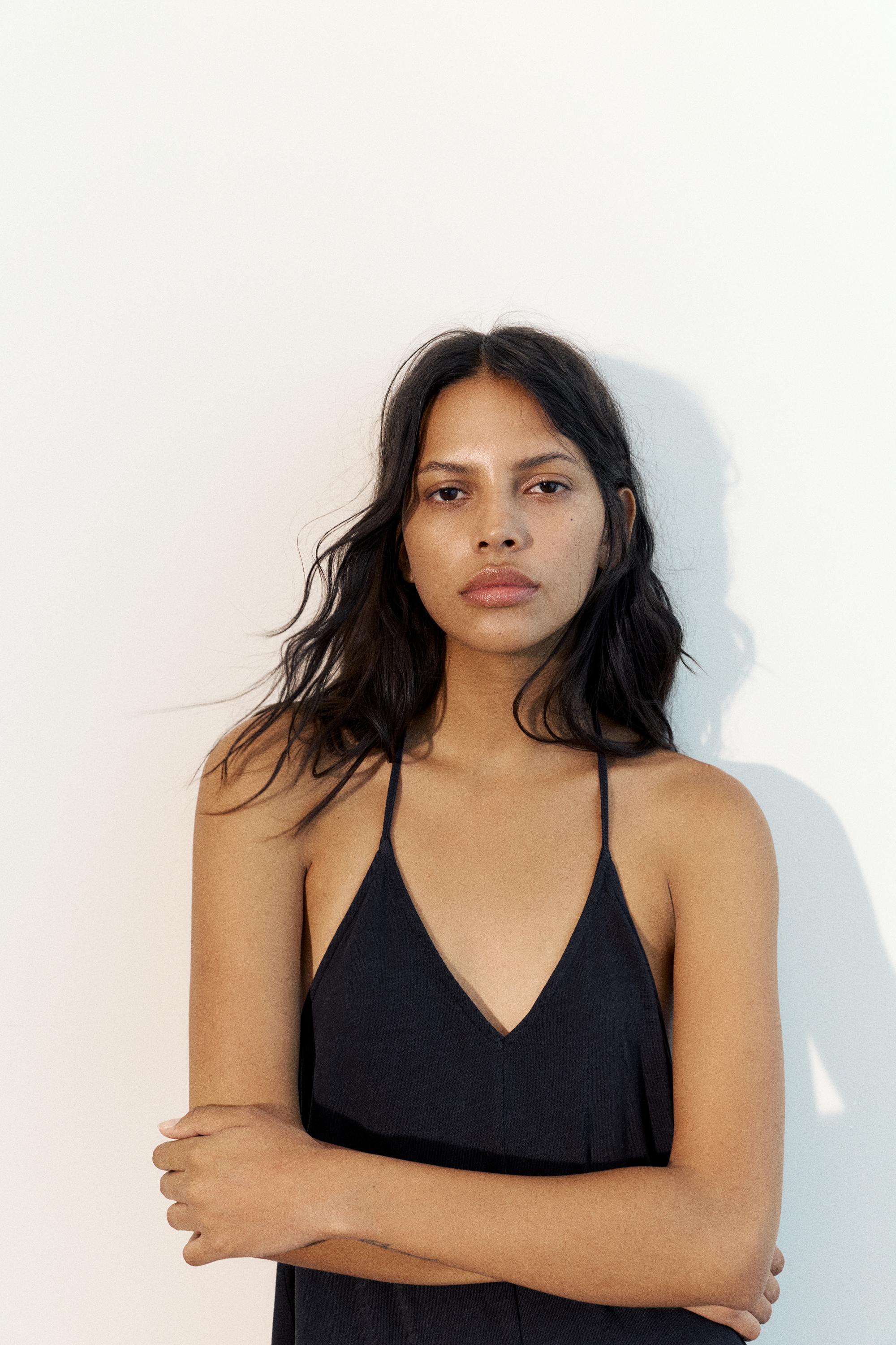 Strappy back midi dress — Anthracite grey