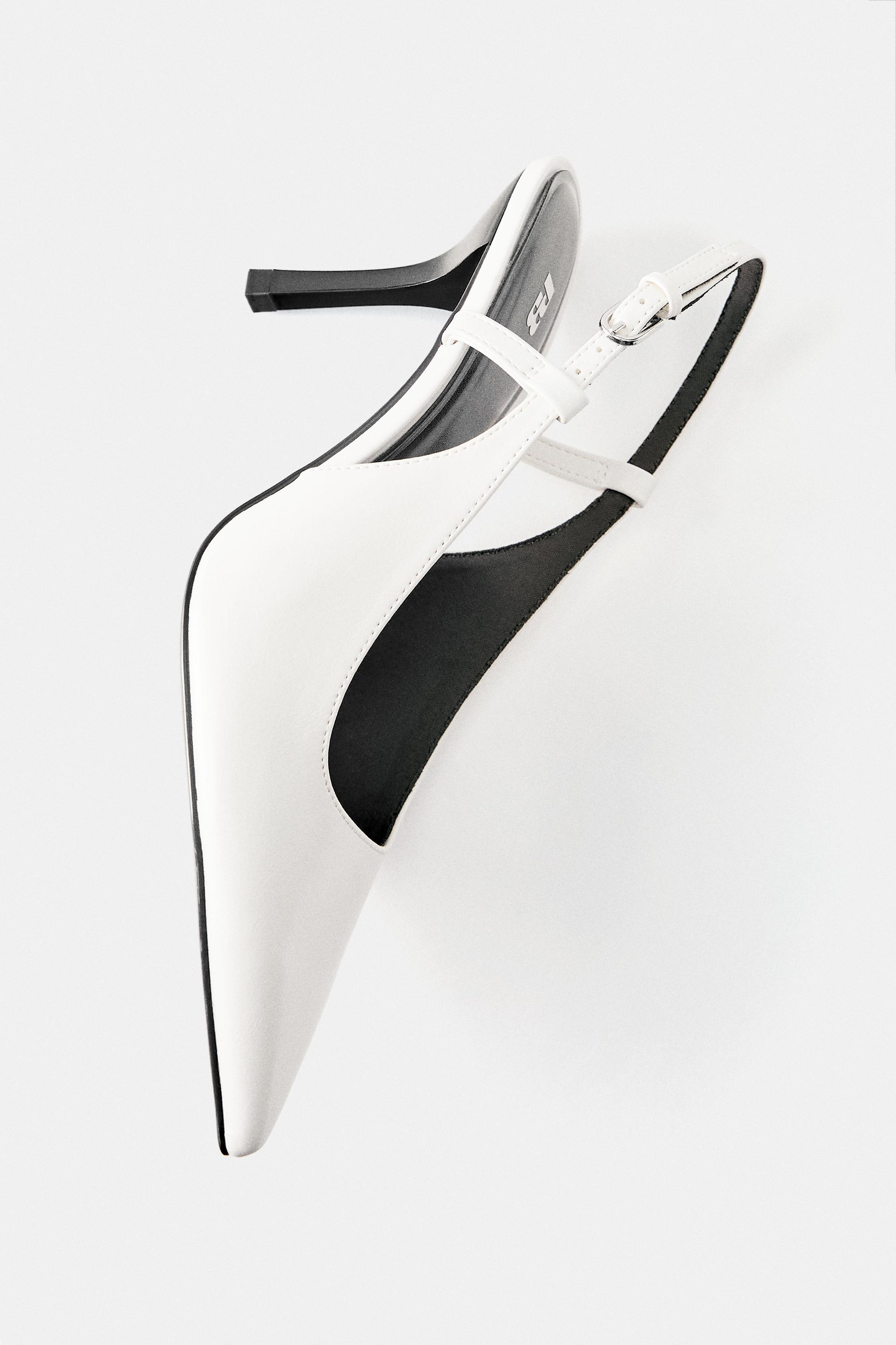 Slingback high-heel shoes — White