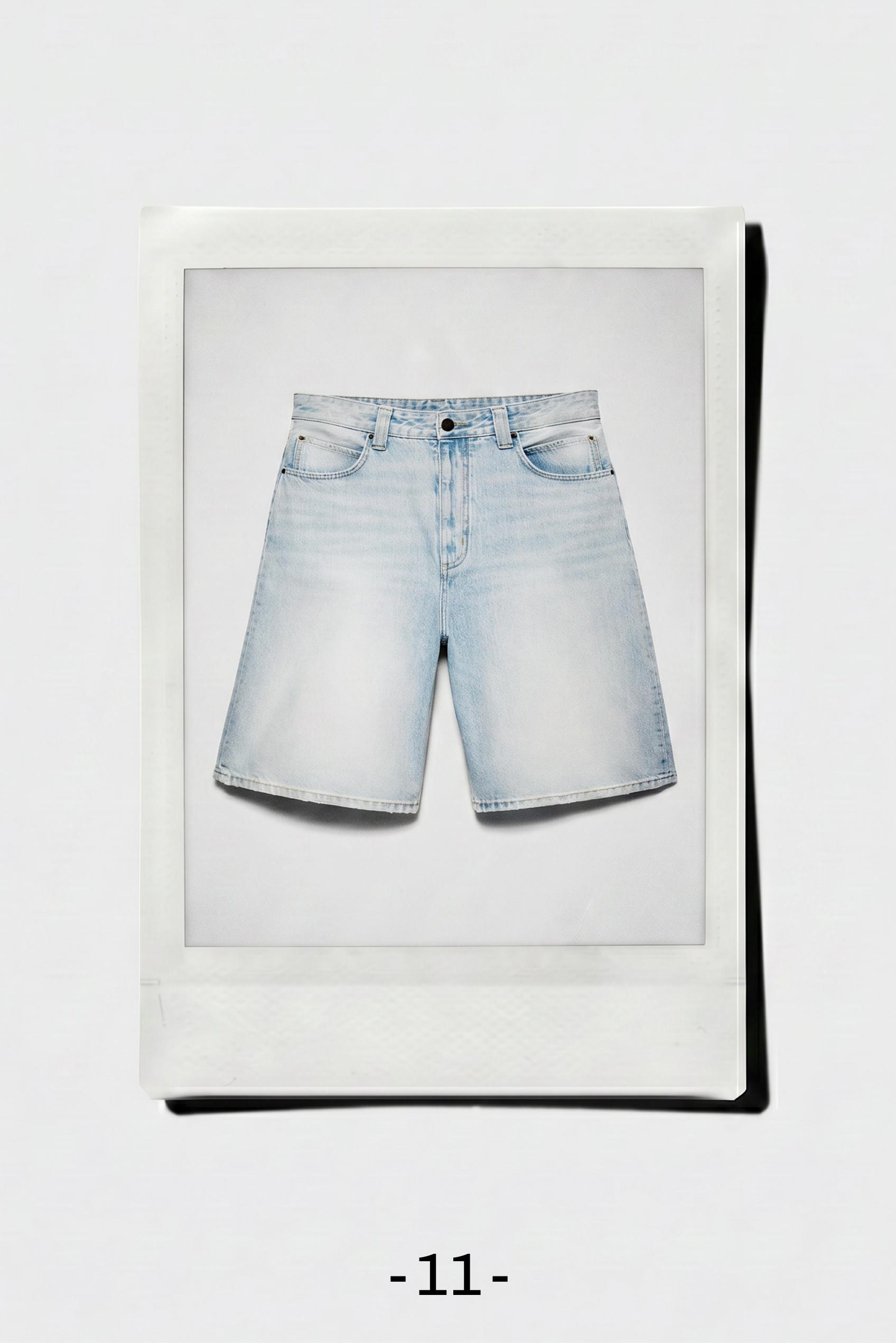 Skater denim Bermuda shorts — Pale blue