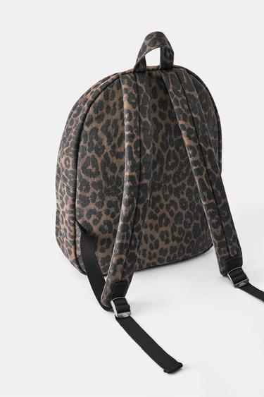 Leopard print canvas backpack — Leopard 4
