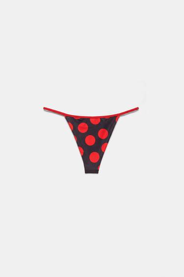 Polka dot bikini bottoms — Red 7