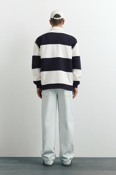 Long sleeve striped polo shirt — Off white 3