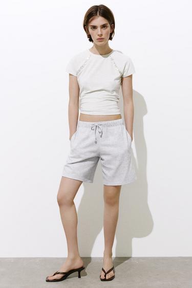 Bermuda shorts with elasticated waistband — Grey marl 2