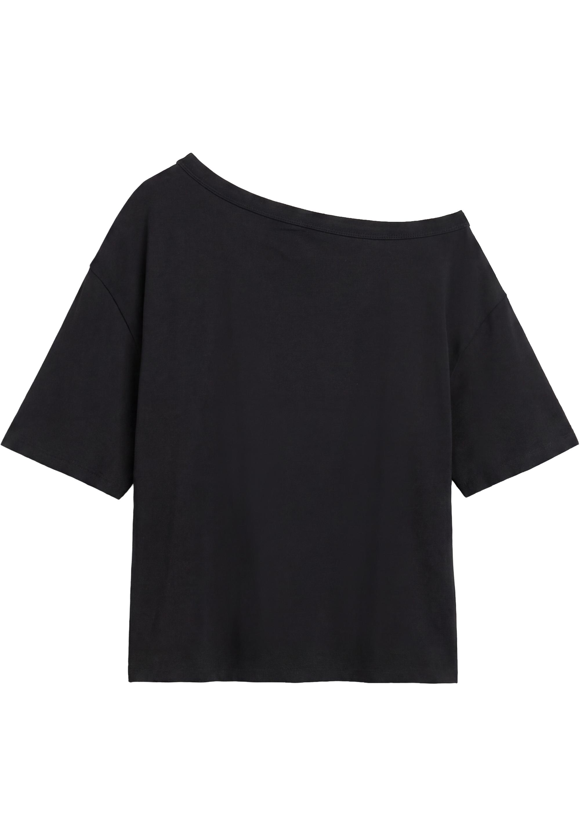 Asymmetric short sleeve T-shirt — Black