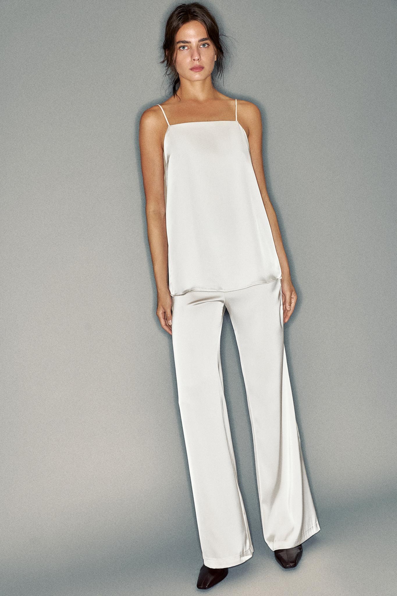 Pantaloni Dritti Satinati