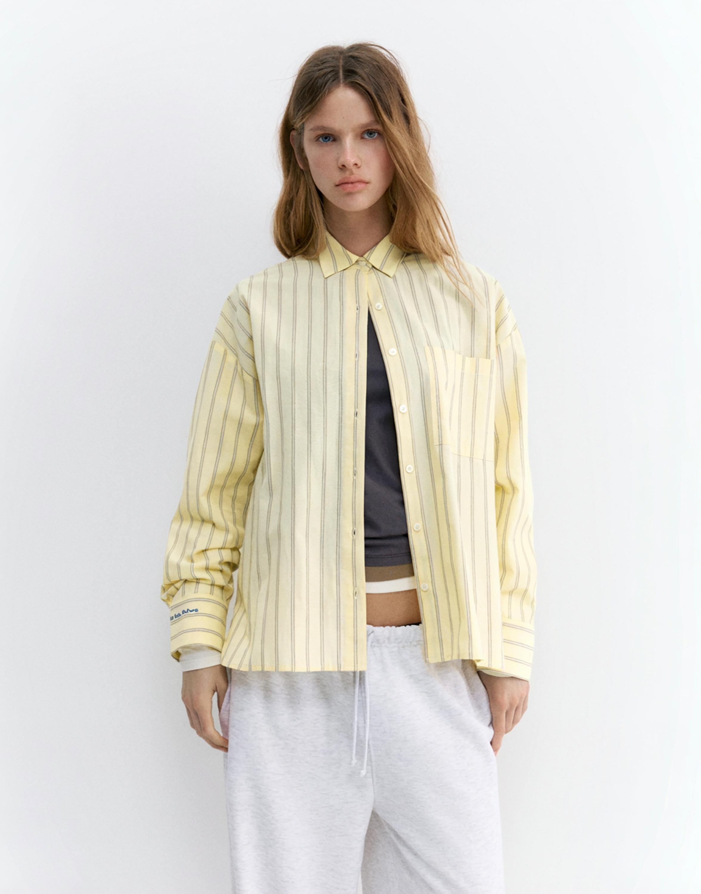Sarı çizgili gömlek - Görsel 8