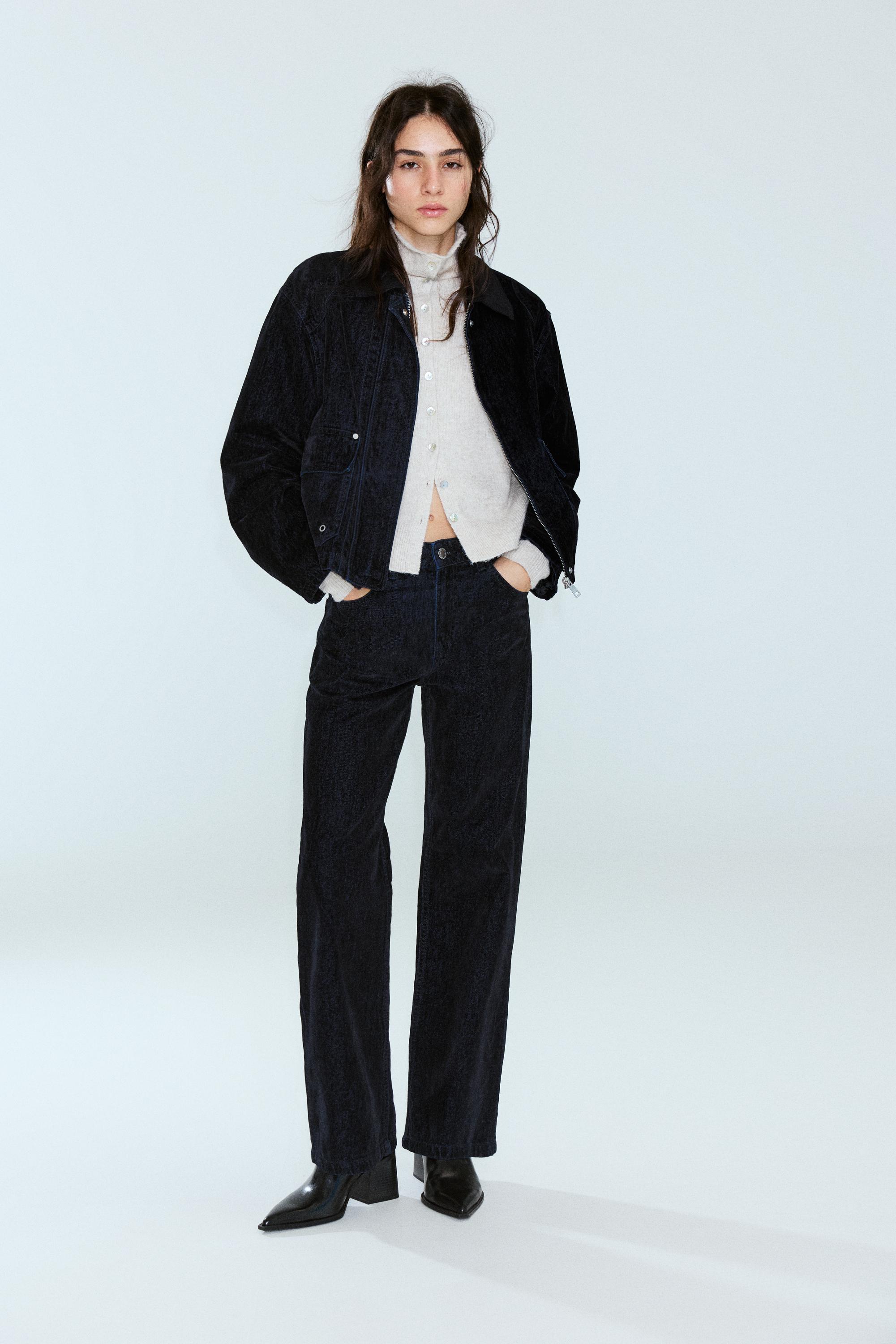 Pantalon recto efecto terciopelo