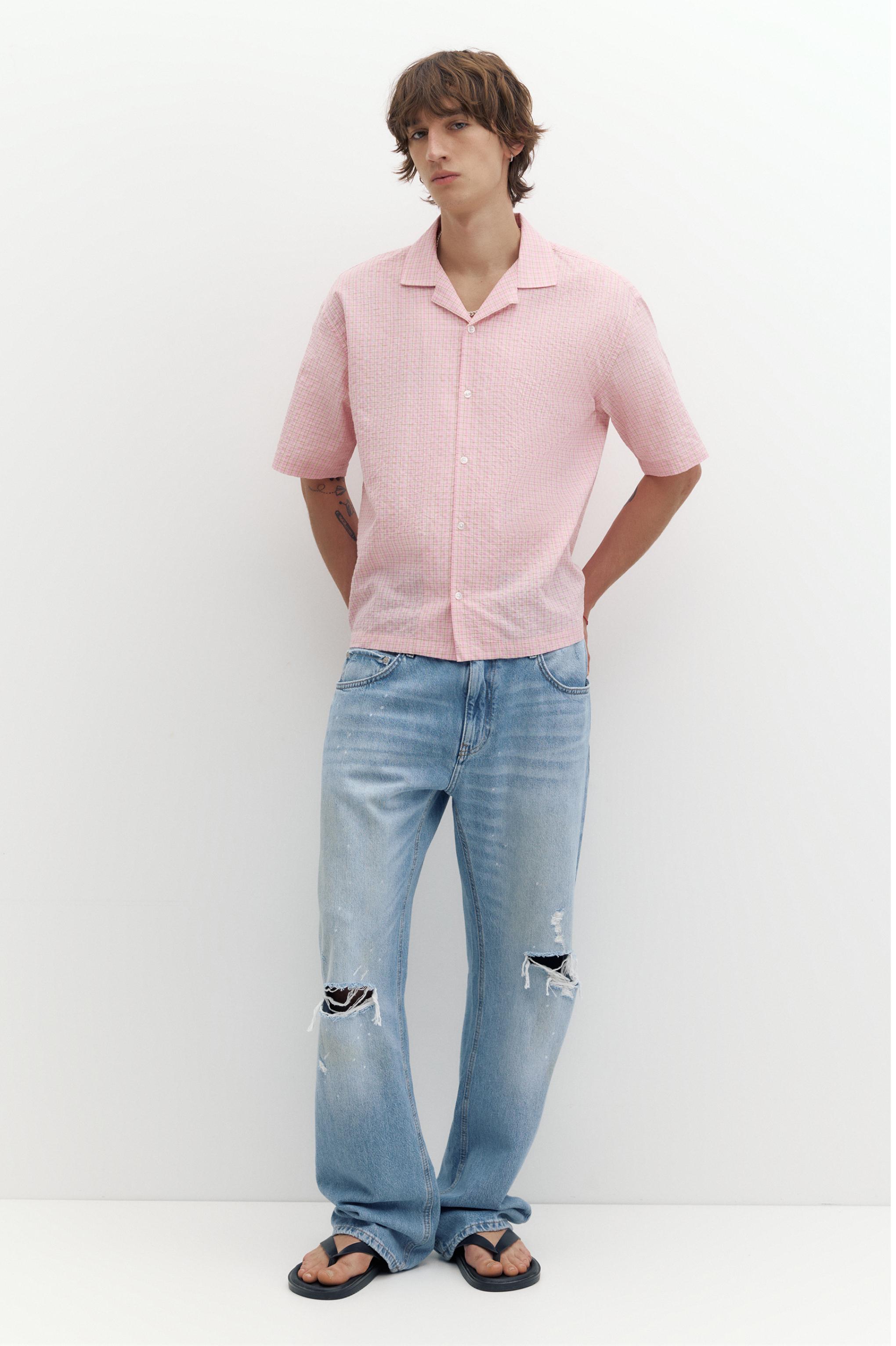 Short sleeve check shirt — Pink