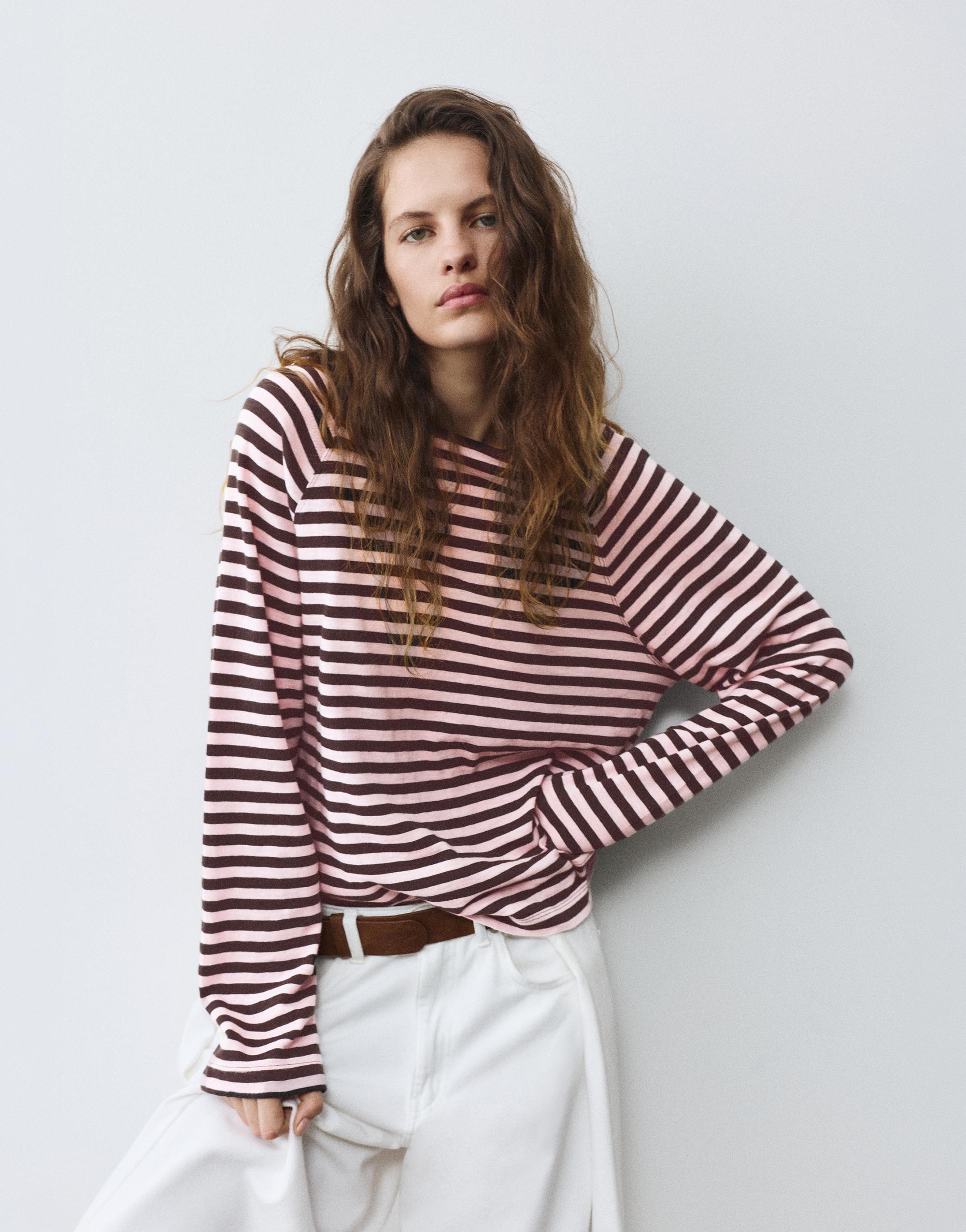 Long sleeve raglan T-shirt — Striped