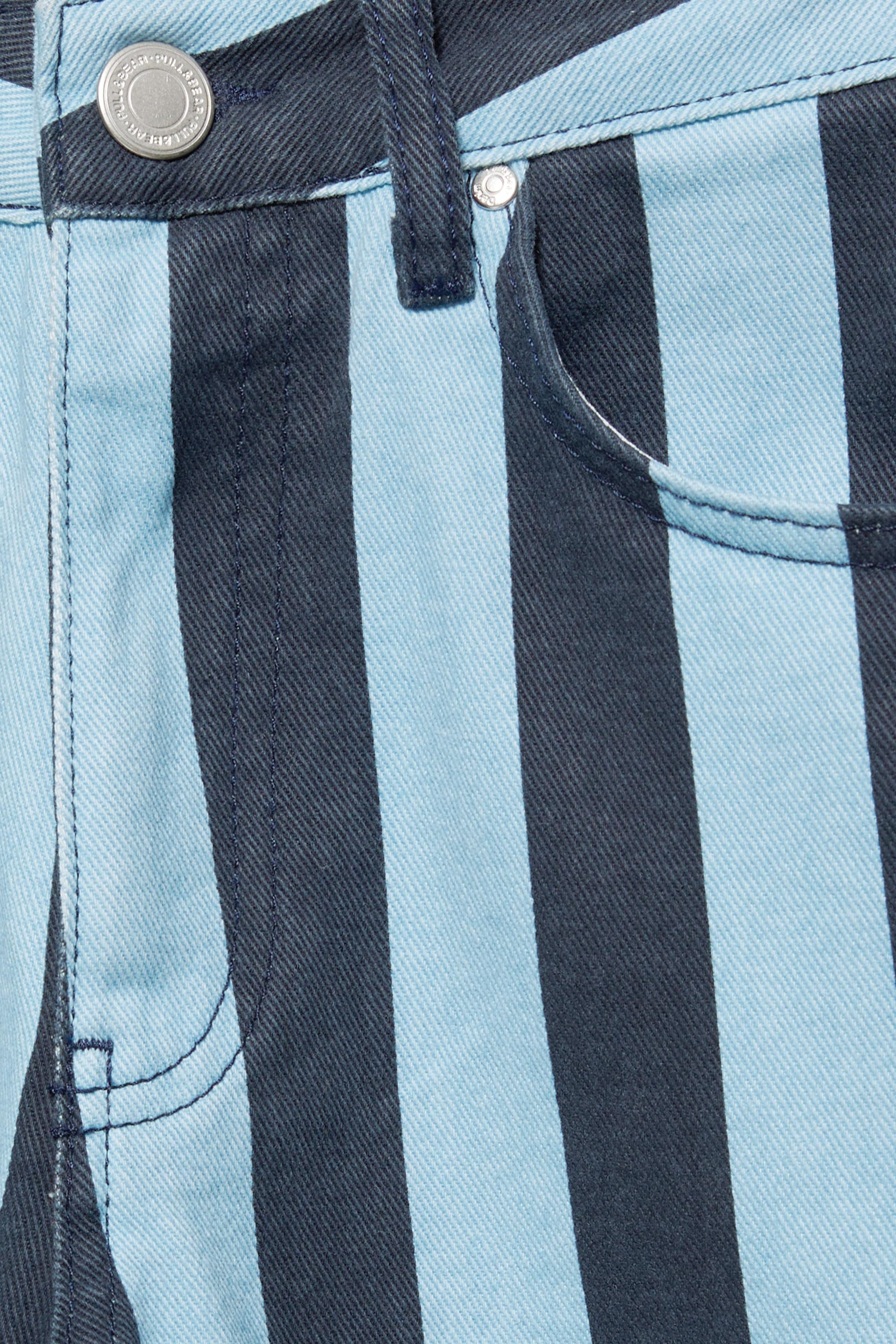 Striped barrel jeans — Turquoise