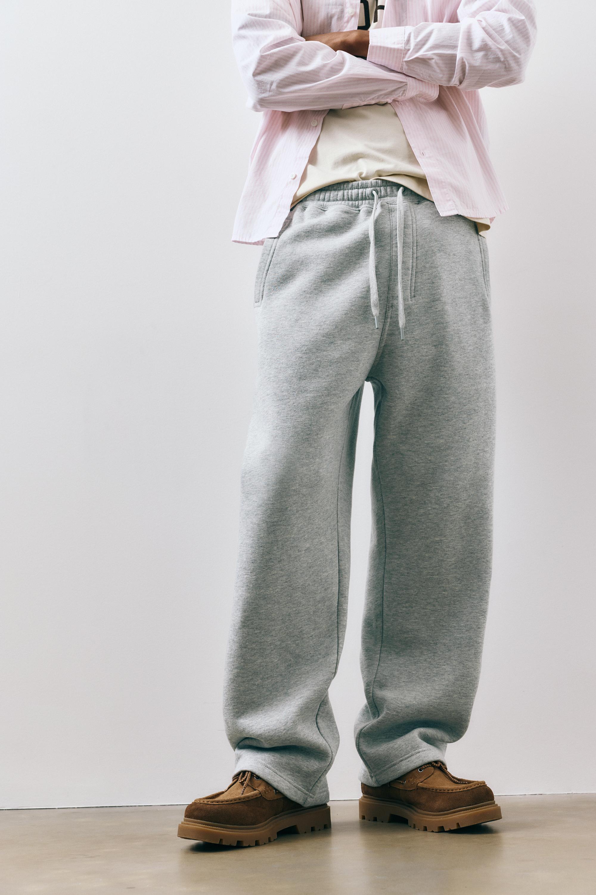 Basic baggy tracksuit bottoms — Grey marl