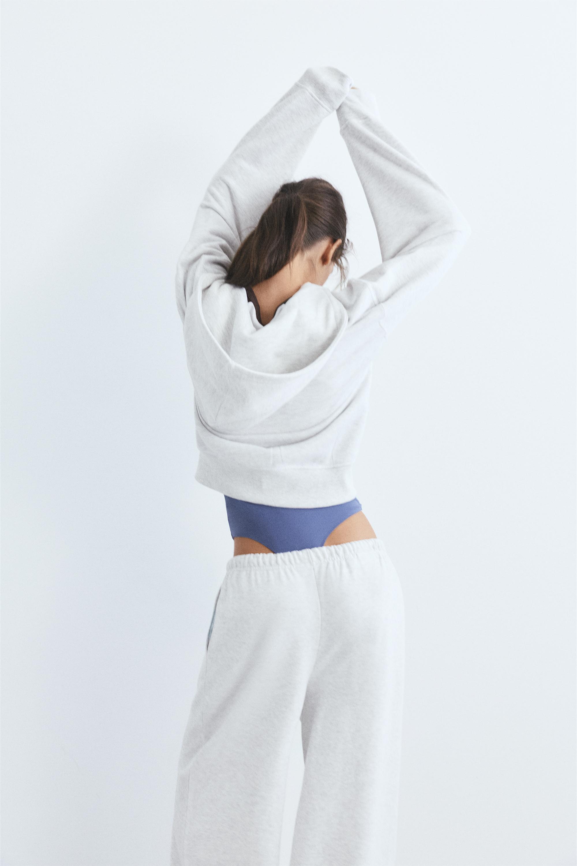 Hoodie with zipper — Grey marl